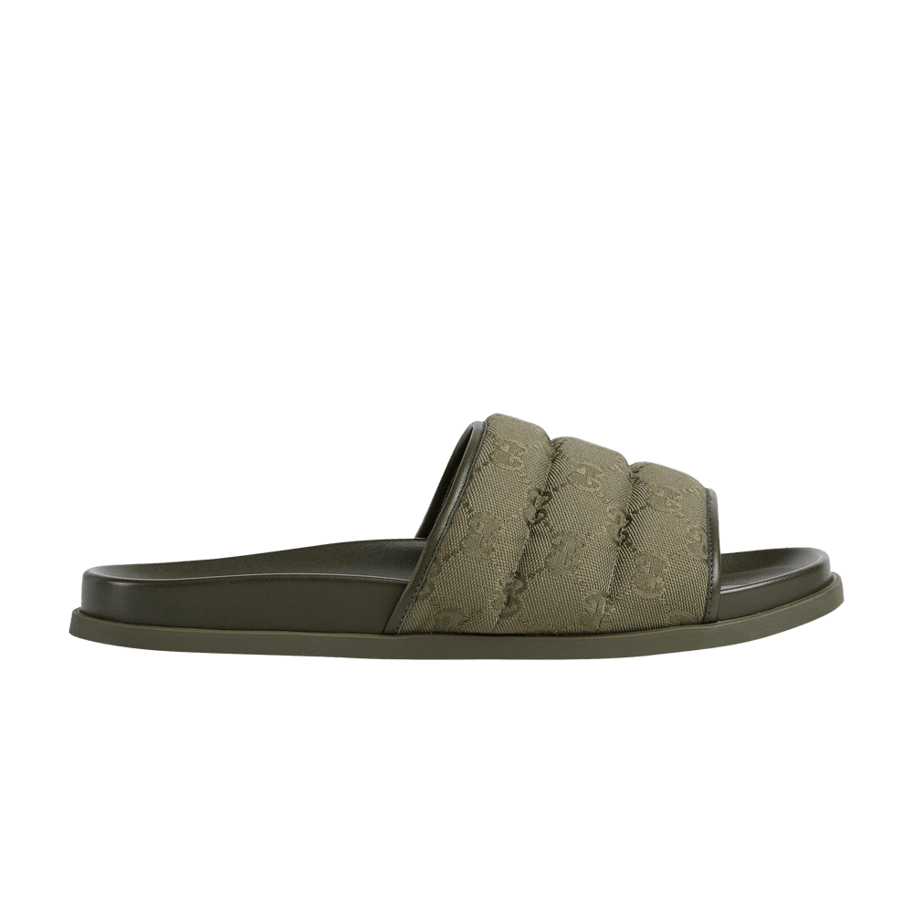 Gucci Slide Sandal 'GG Canvas - Dark Green'