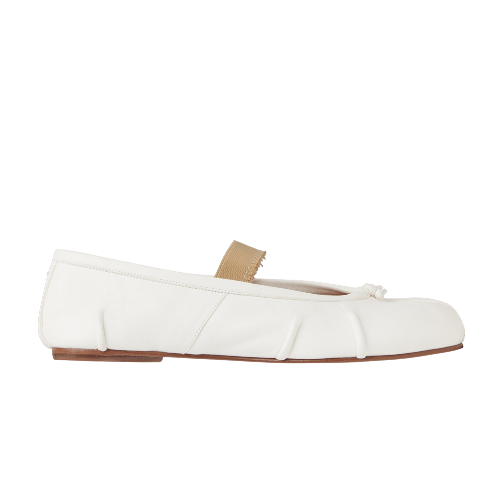 Maison Margiela Wmns Tabi Ballerina Flat Elastic Band 'Ivory Nude'