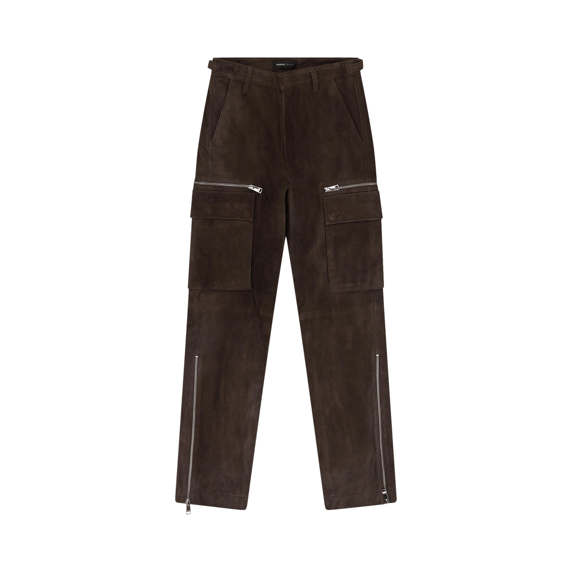PURPLE BRAND Suede Zip Cargo Pant 'Brown'