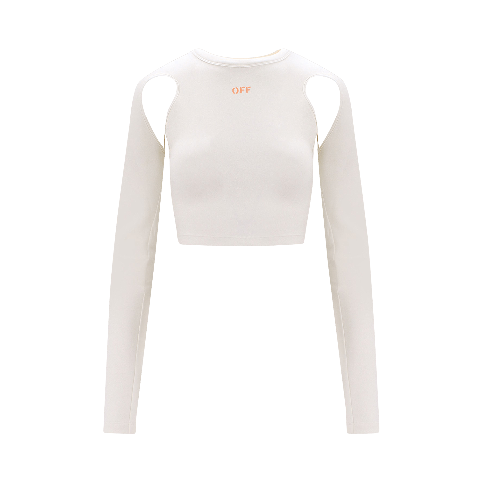 Off-White Sleek Long-Sleeve Crop Top 'White'