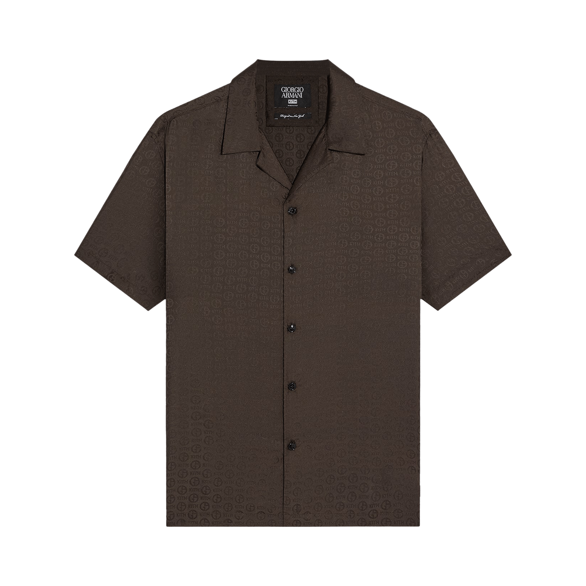 Kith x Giorgio Armani Monogram Short Sleeve Thompson Camp Collar Shirt 'Kindling'