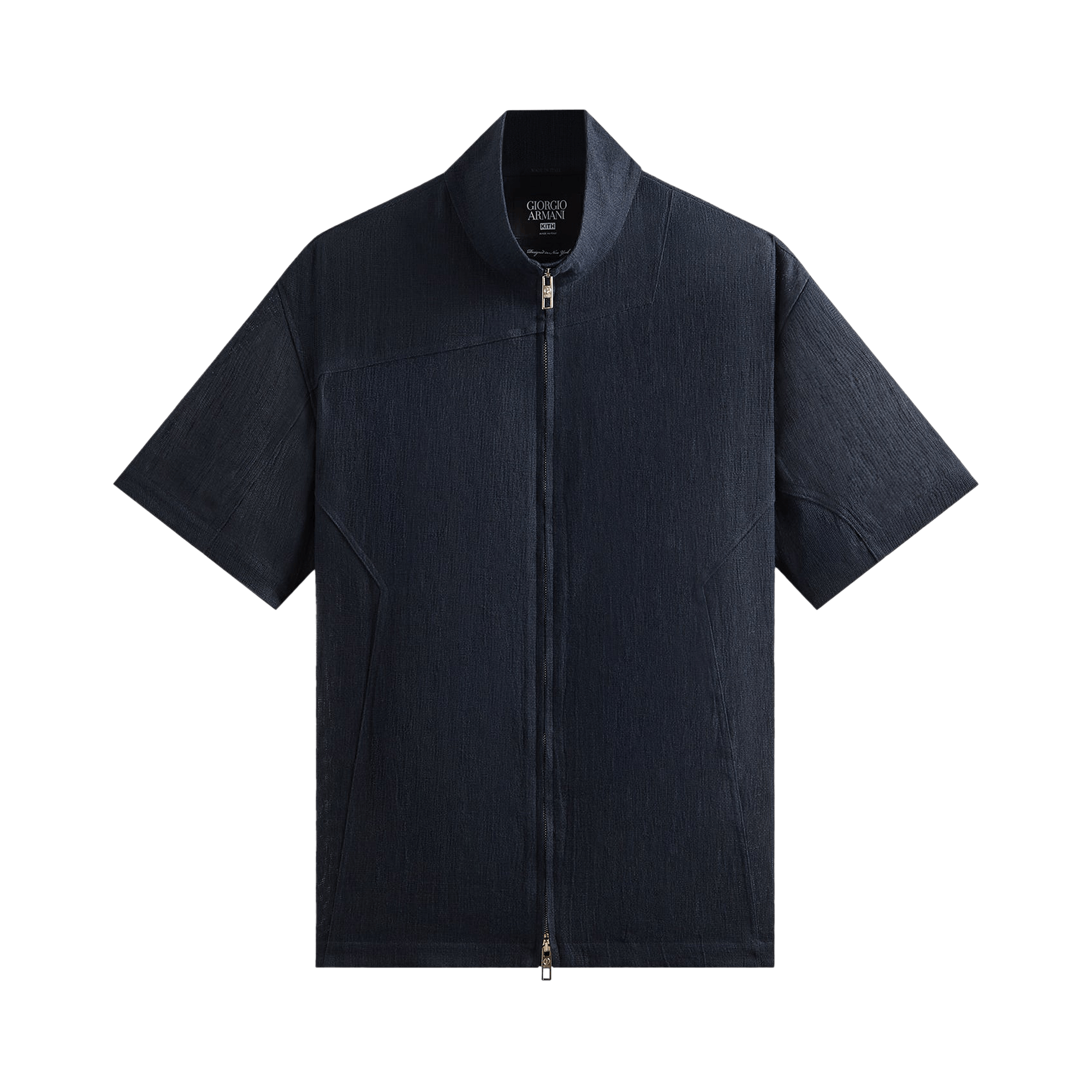 Kith x Giorgio Armani Open Weave Colton Zip-Up Shirt 'Nocturnal'