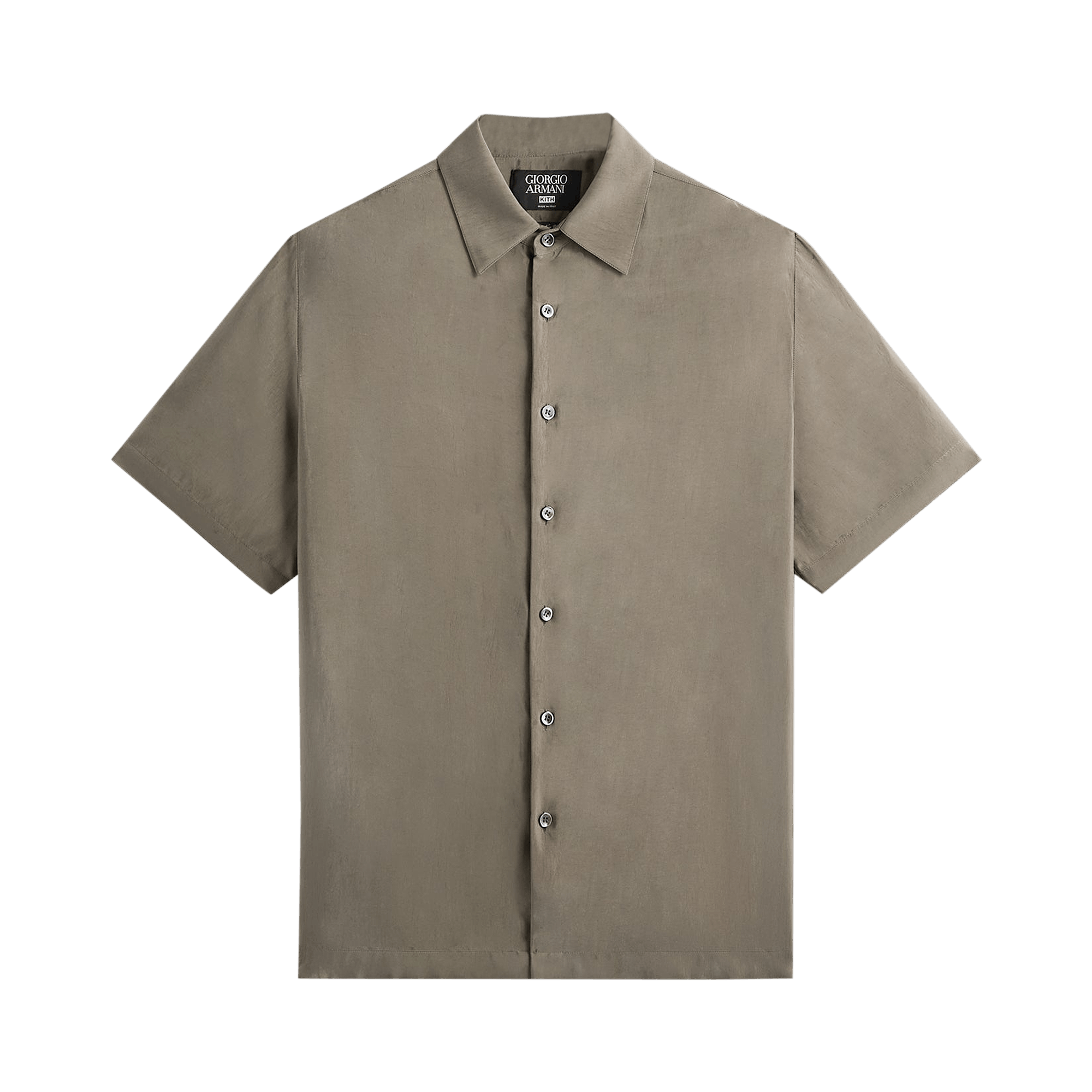 Kith x Giorgio Armani Silky Short Sleeve Button Up 'Gravel'