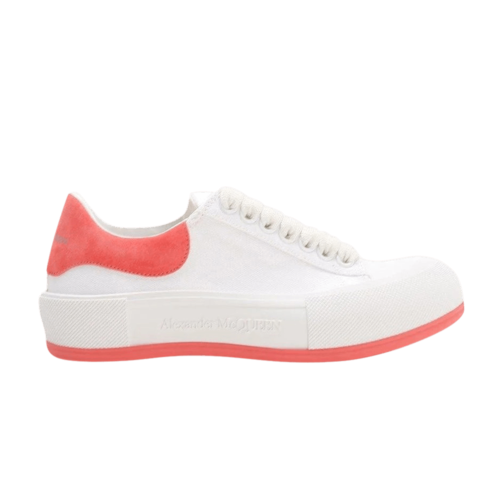 Alexander McQueen Wmns Deck Lace-Up Plimsoll 'White Coral'