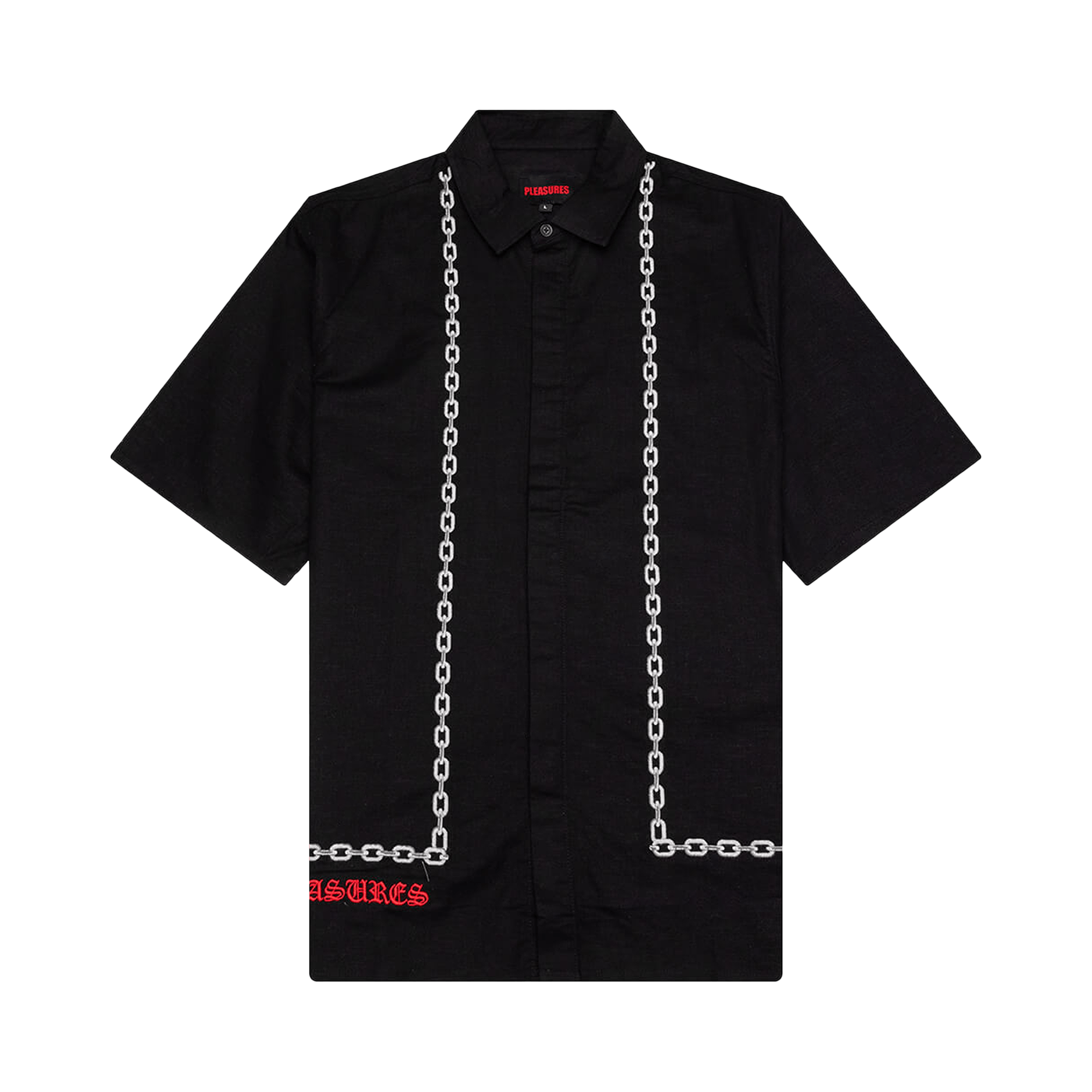 Pleasures Chain Button Up Shirt 'Black'