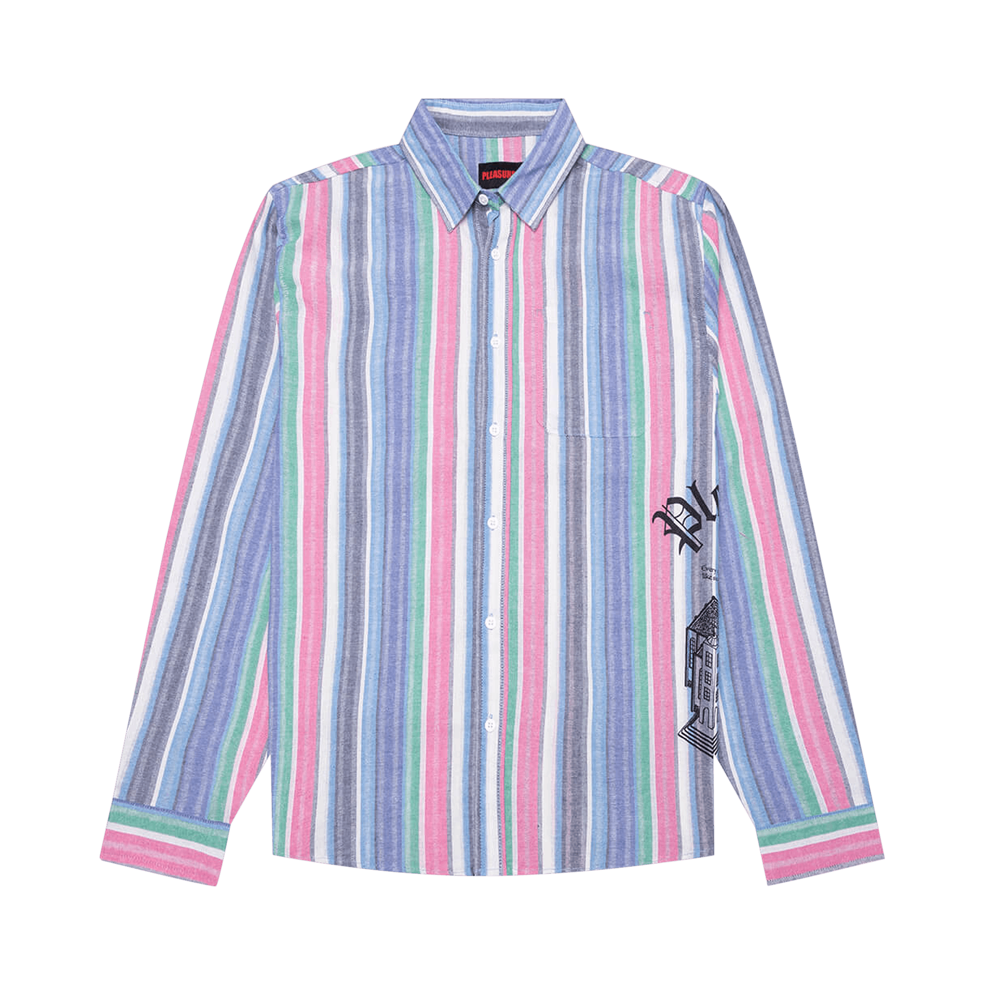 Pleasures Chapel Long-Sleeve Button Up Shirt 'Blue'