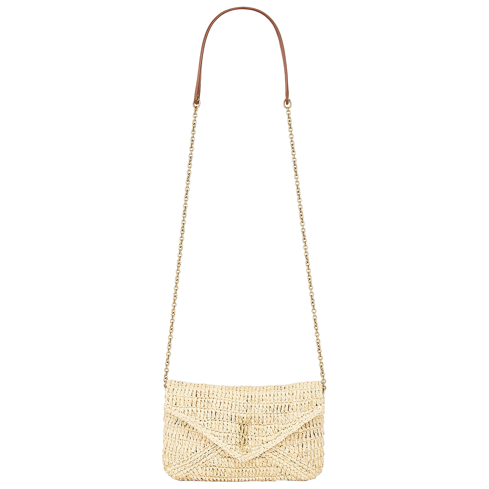 Saint Laurent Small Pouch On Chain 'Pale Brown/Brick'