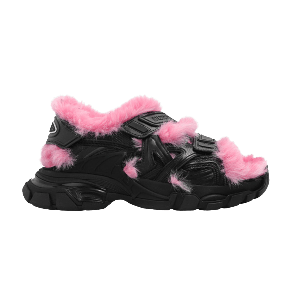 Balenciaga Wmns Track Sandal 'Black Pink Faux Fur'