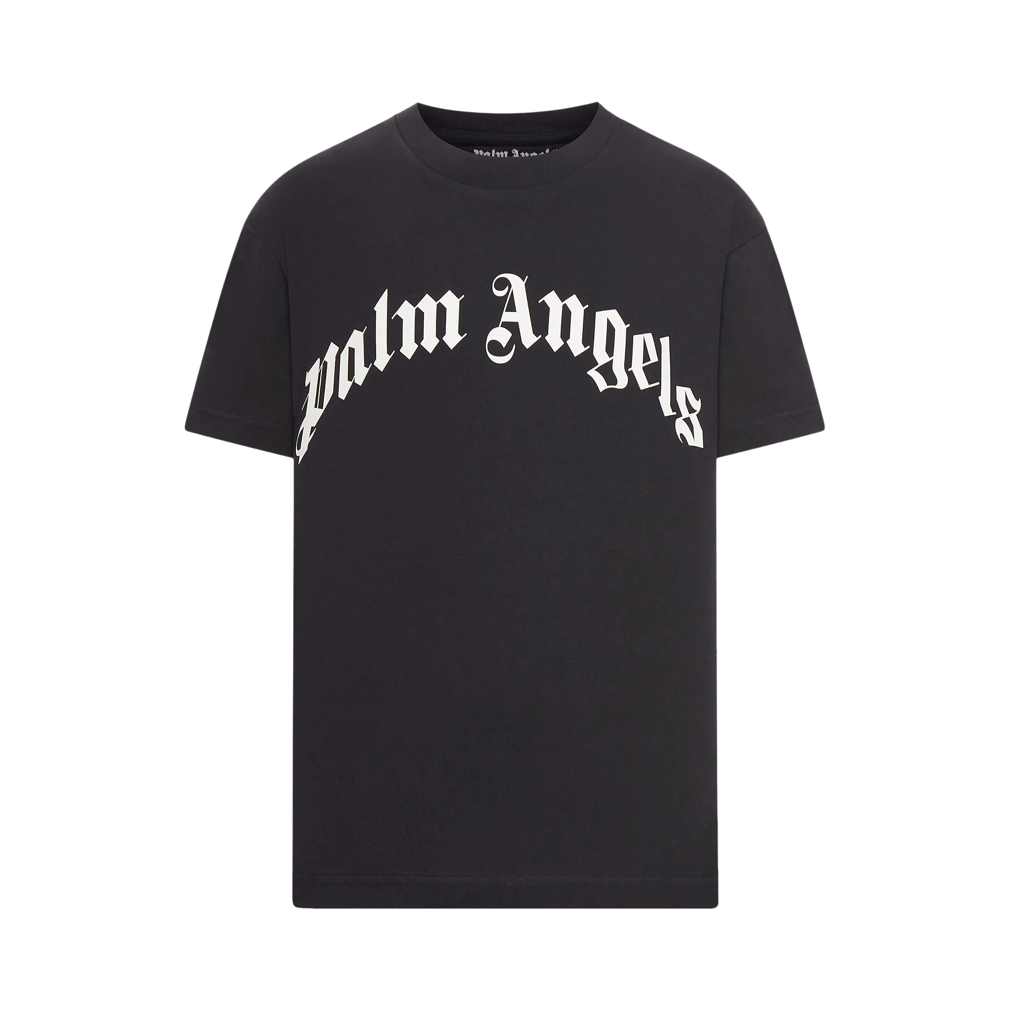 Palm Angels Curved Logo Tee 'Black/Off White'