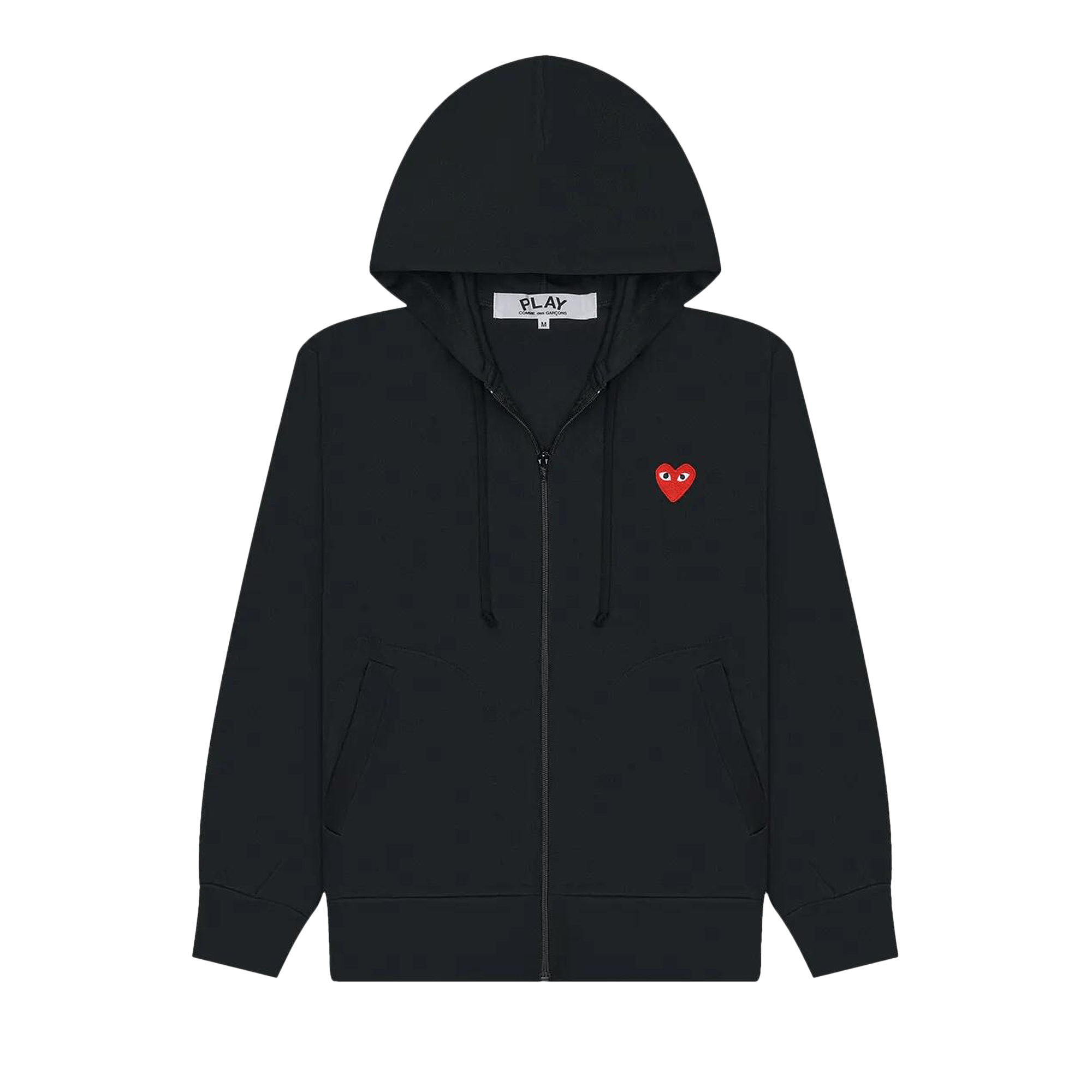 Comme des Garçons PLAY Heart Emblem Zip-Up Hoodie 'Black'