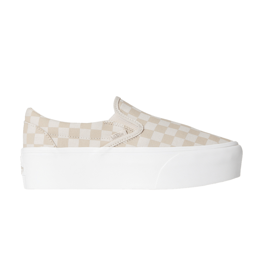 Vans Classic Slip-On Platform 'Checkerboard - Mushroom Brown'