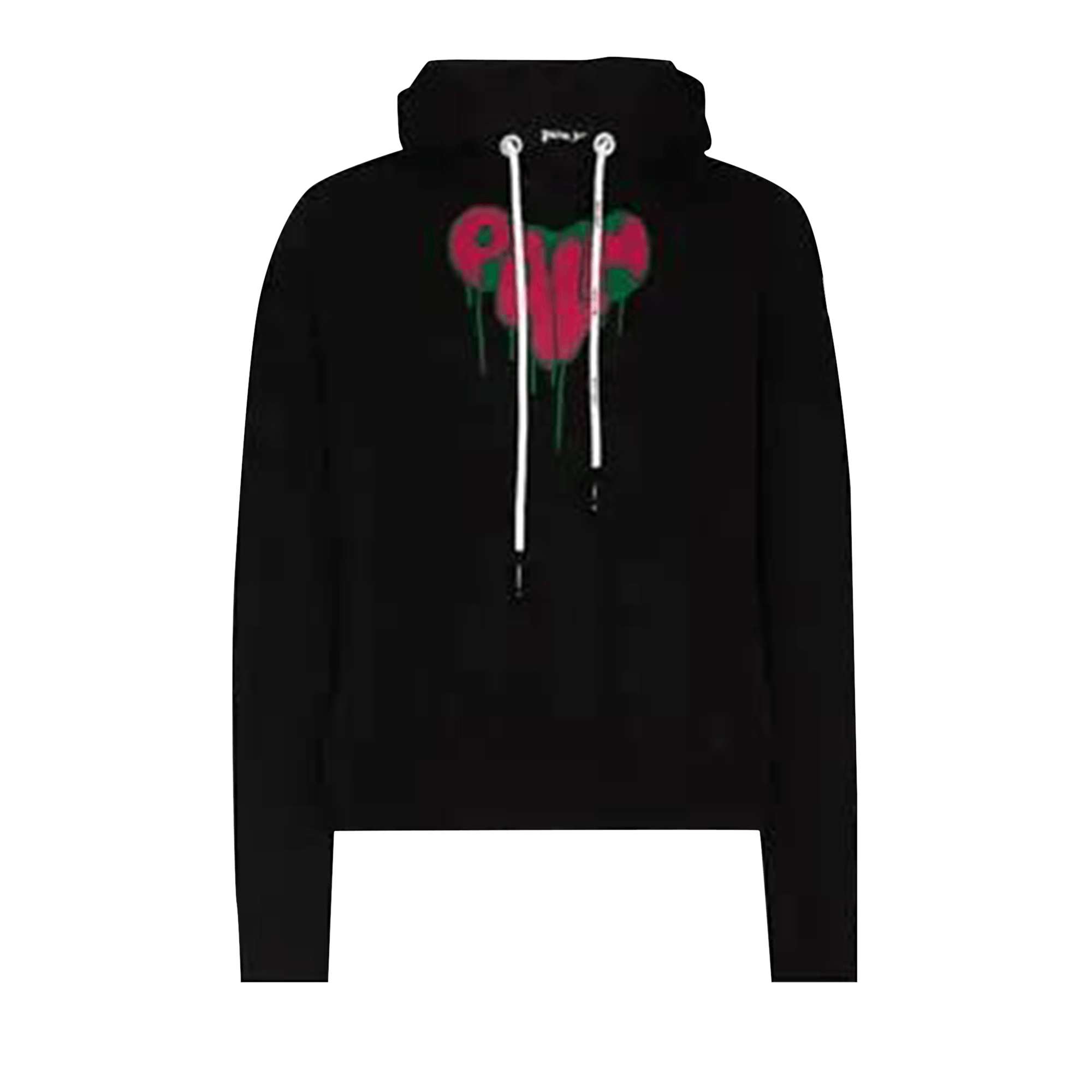 Palm Angels Spray Heart Hoodie 'Black/Fuchsia'