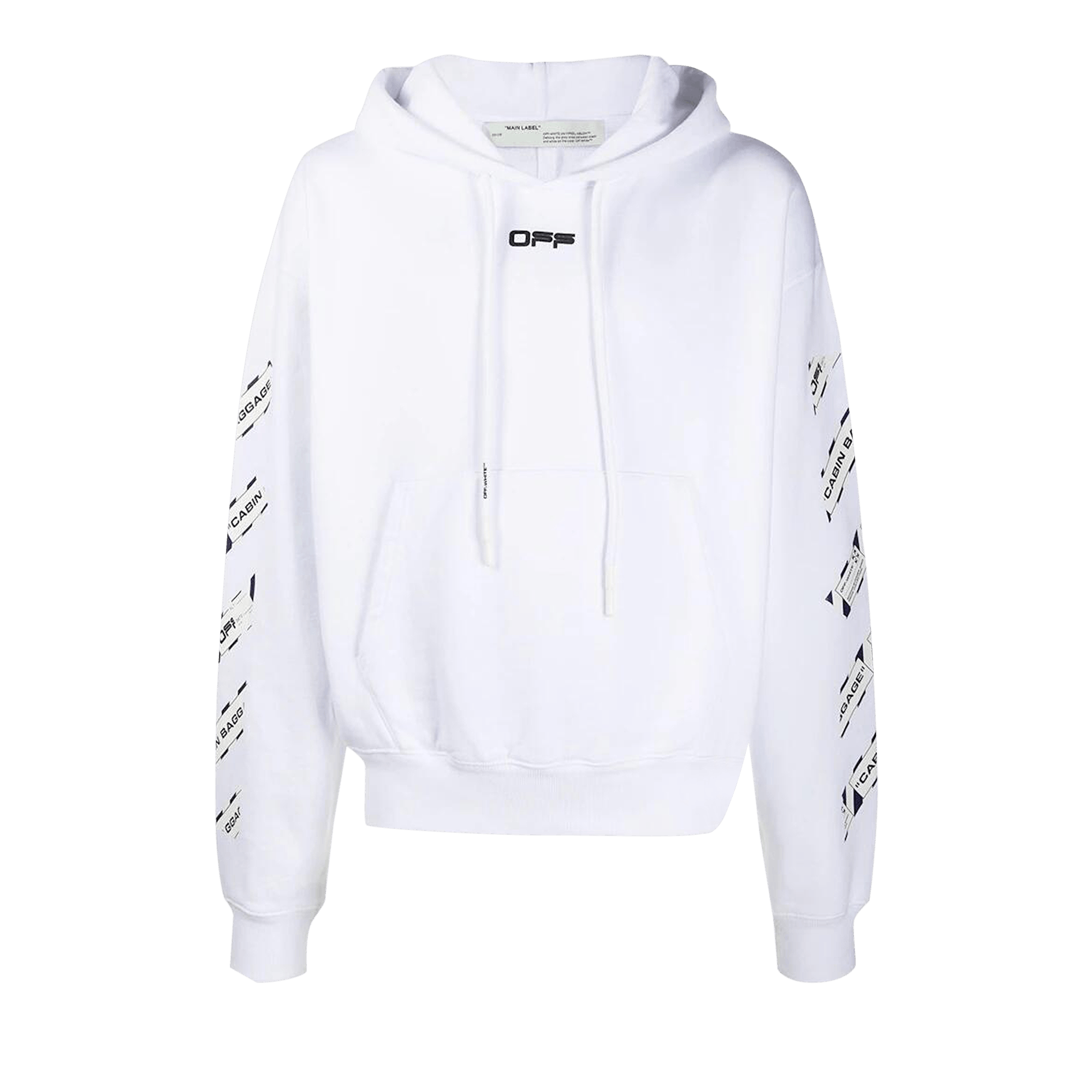Off-White Airport Tape Slim Hoodie 'White'