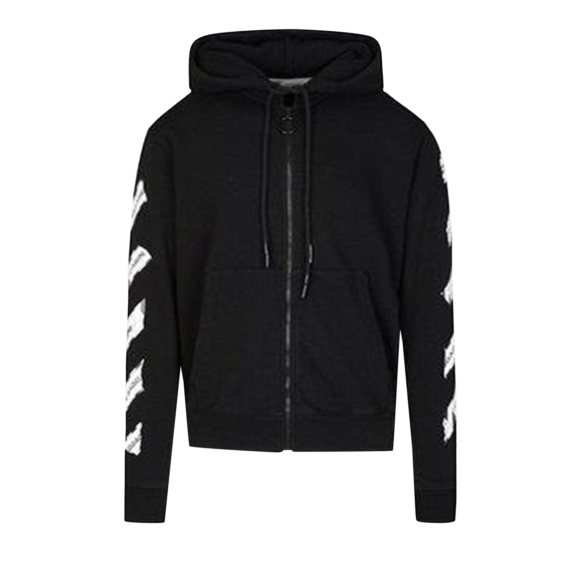 Off-White Slim Fit Airport Tape Zip Up Hoodie 'Black'