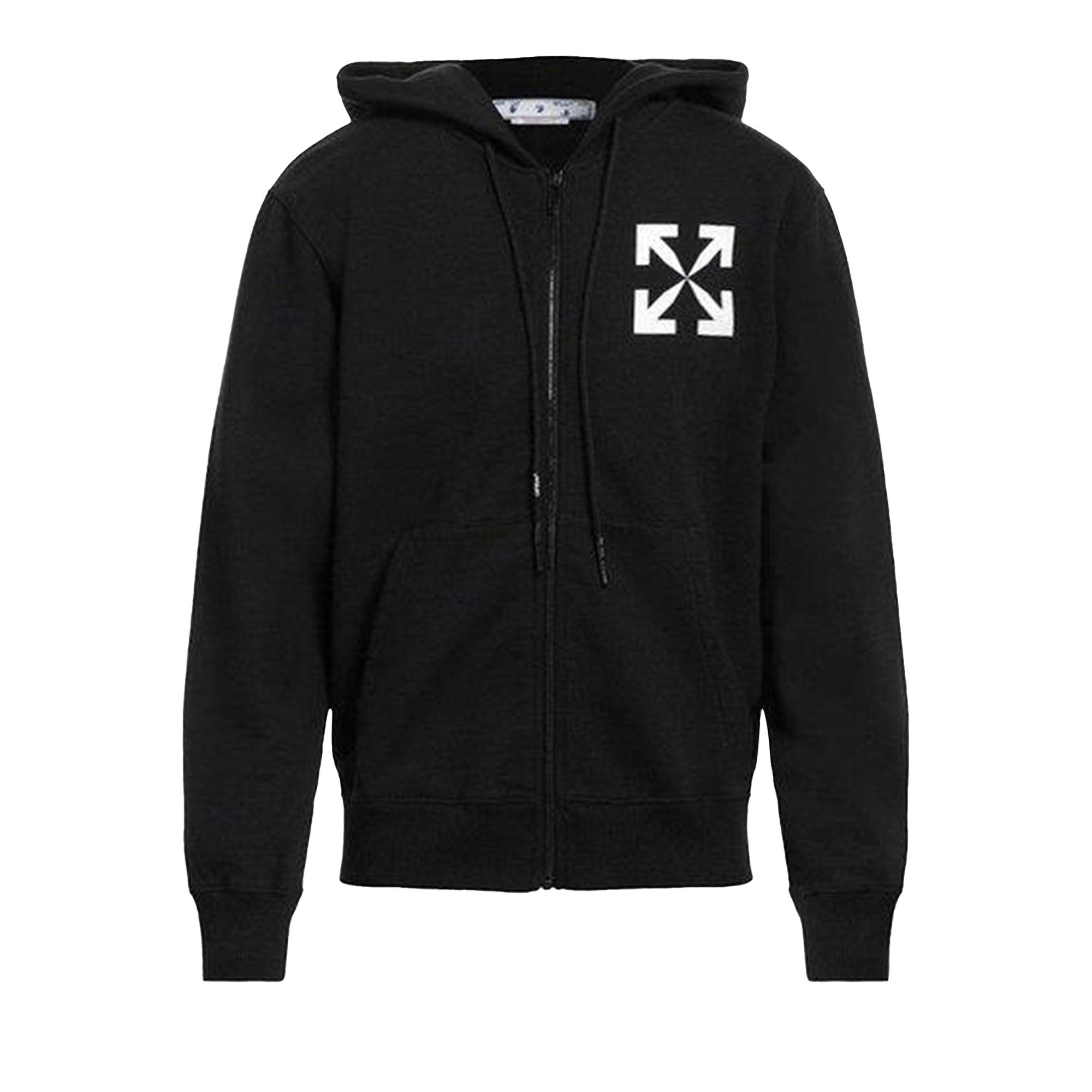 Off-White Single Arrow Slim Fit Zip-Up Hoodie 'Black'