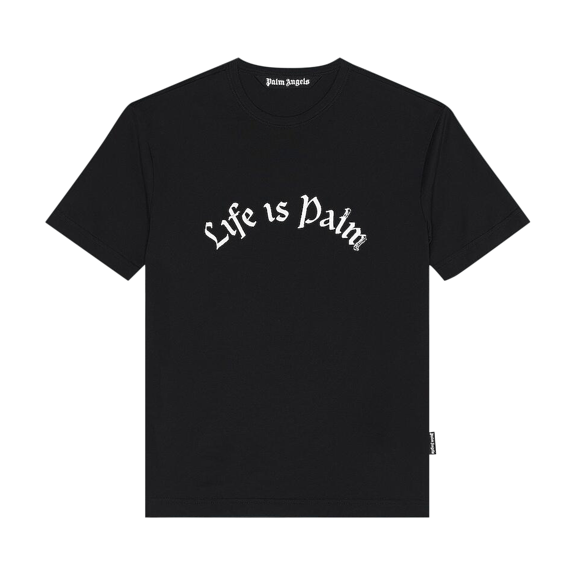 Palm Angels Life Is Palm Fitted T-Shirt 'Black/White'