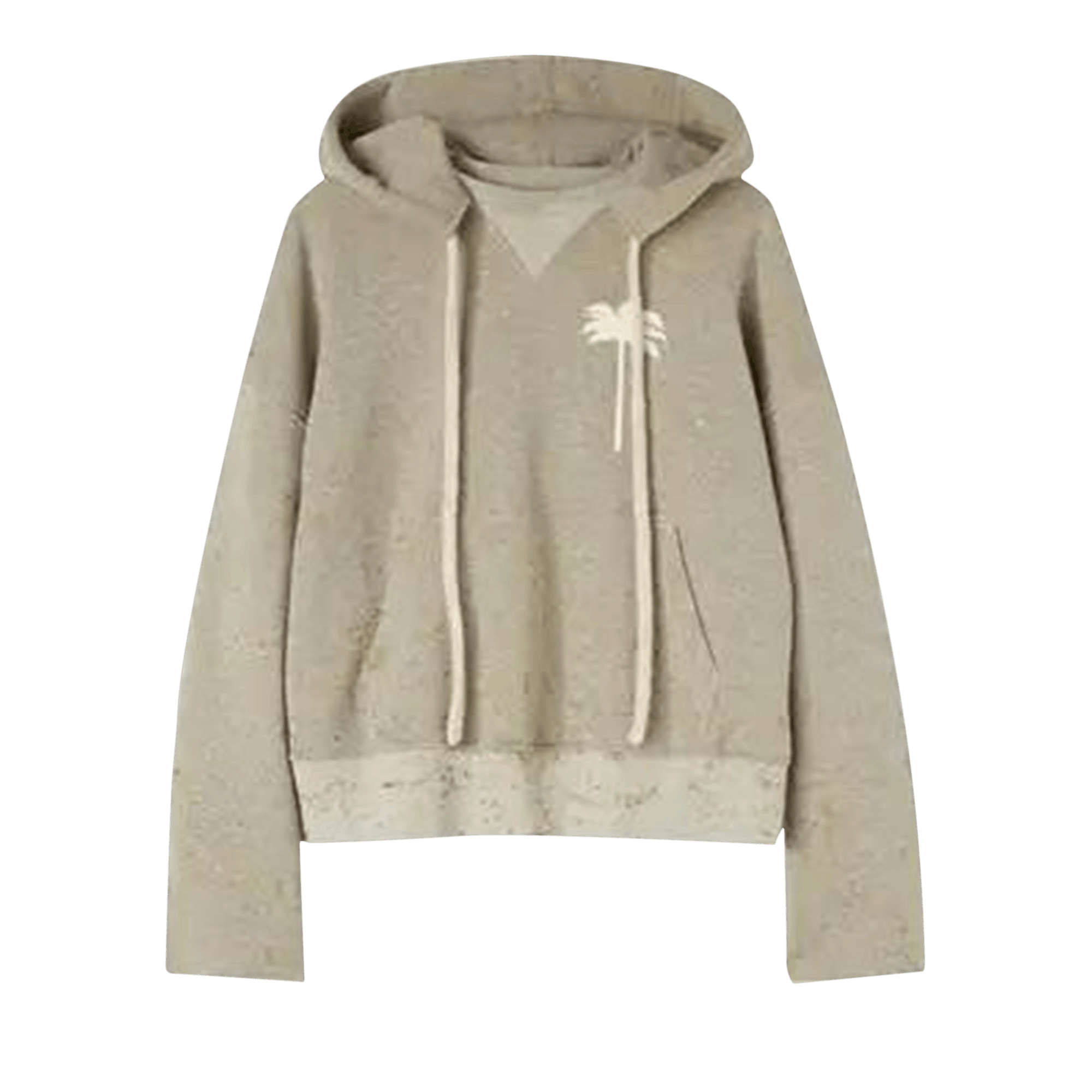 Palm Angels PXP Painted Raw Cut Hoodie 'Melange Grey/White'