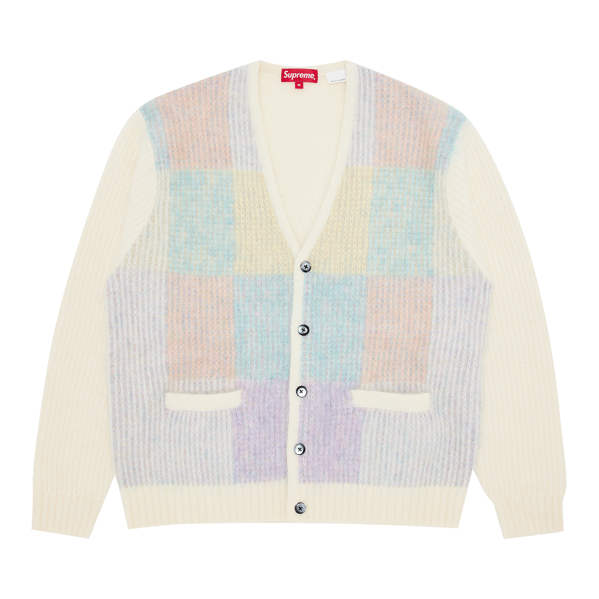 Supreme Brushed Grid Cardigan 'White'