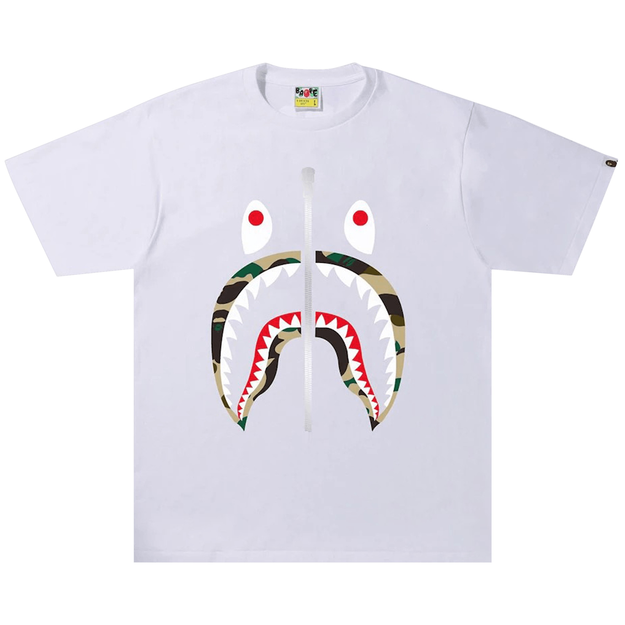 BAPE 1st Camo Shark Tee 'White/Yellow'