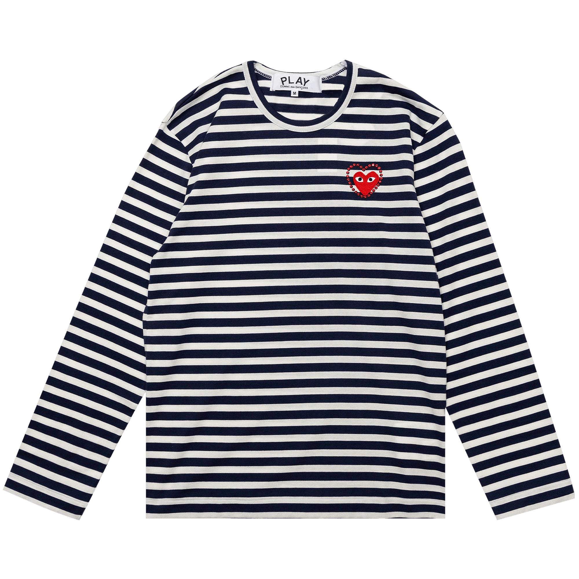 Comme des Garçons PLAY Metalstone Stripe Tee 'Navy/White'