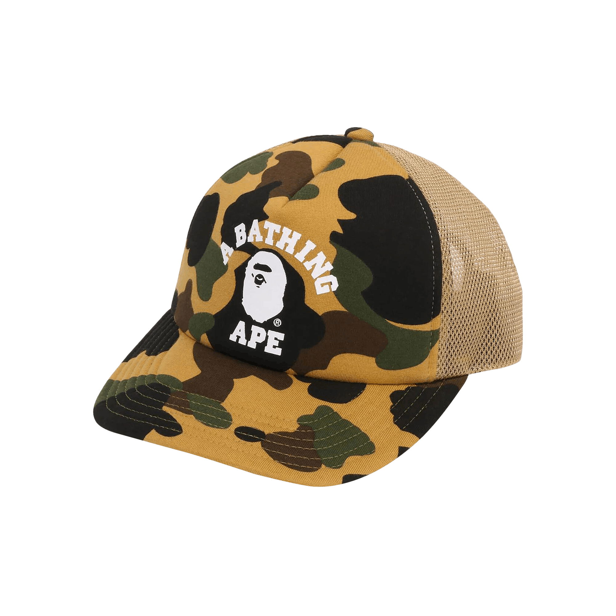 BAPE 1st Camo College Mesh Cap 'Yellow'