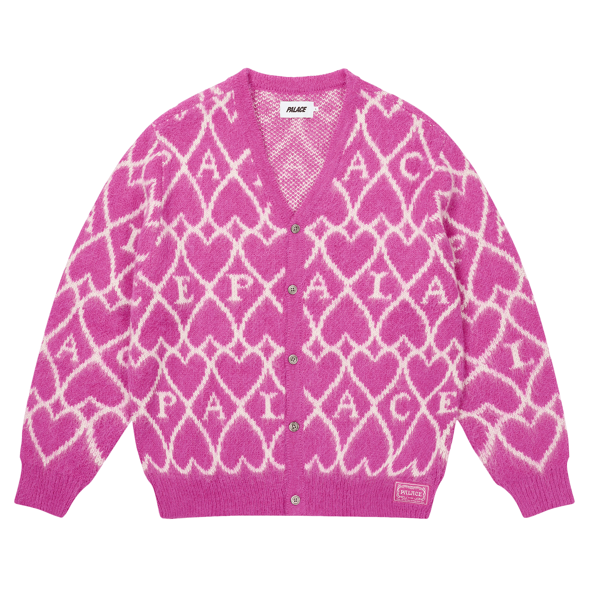 Palace Hairy Heart Knit 'Pink'