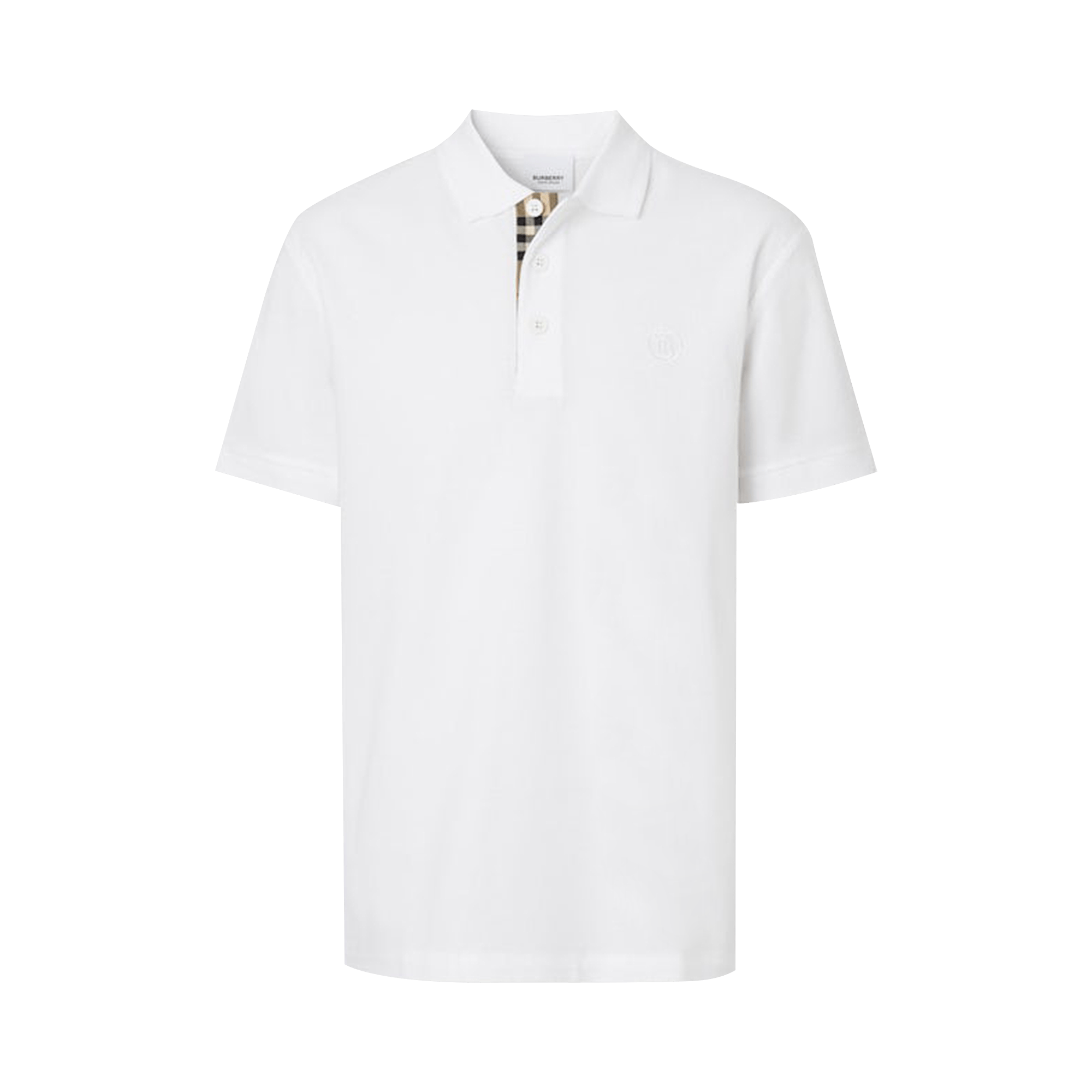 Burberry Monogram Motif Cotton Pique Polo 'White/Archive Beige'