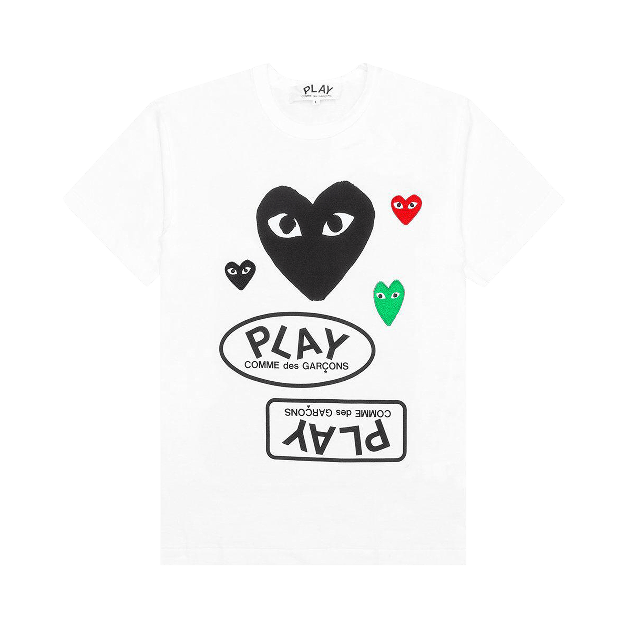 Comme des Garçons PLAY Multi Logo Heart T-Shirt 'White'