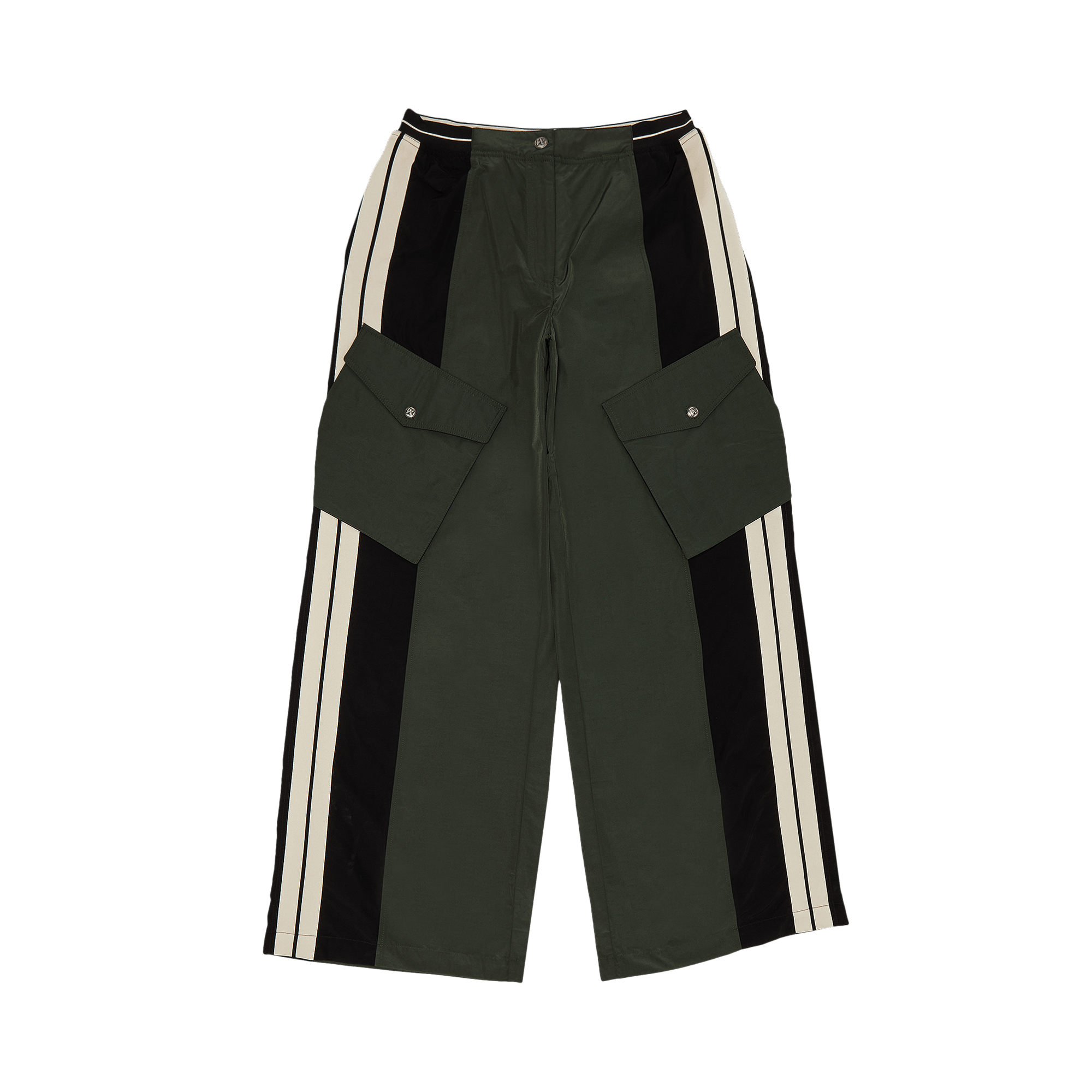 Palm Angels Colorblock Cargo Pants 'Forest Green/Black'