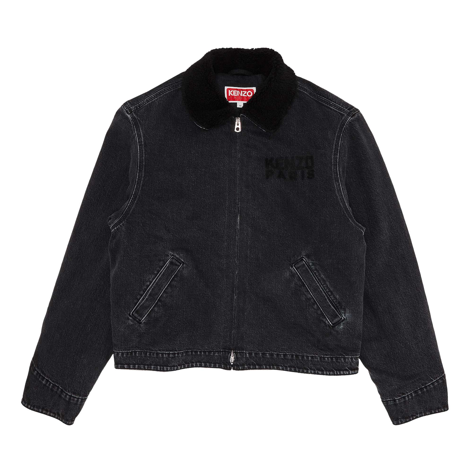 Kenzo Happy Tiger Utility Fleece Jacket 'Stone Bleached Black Denim'