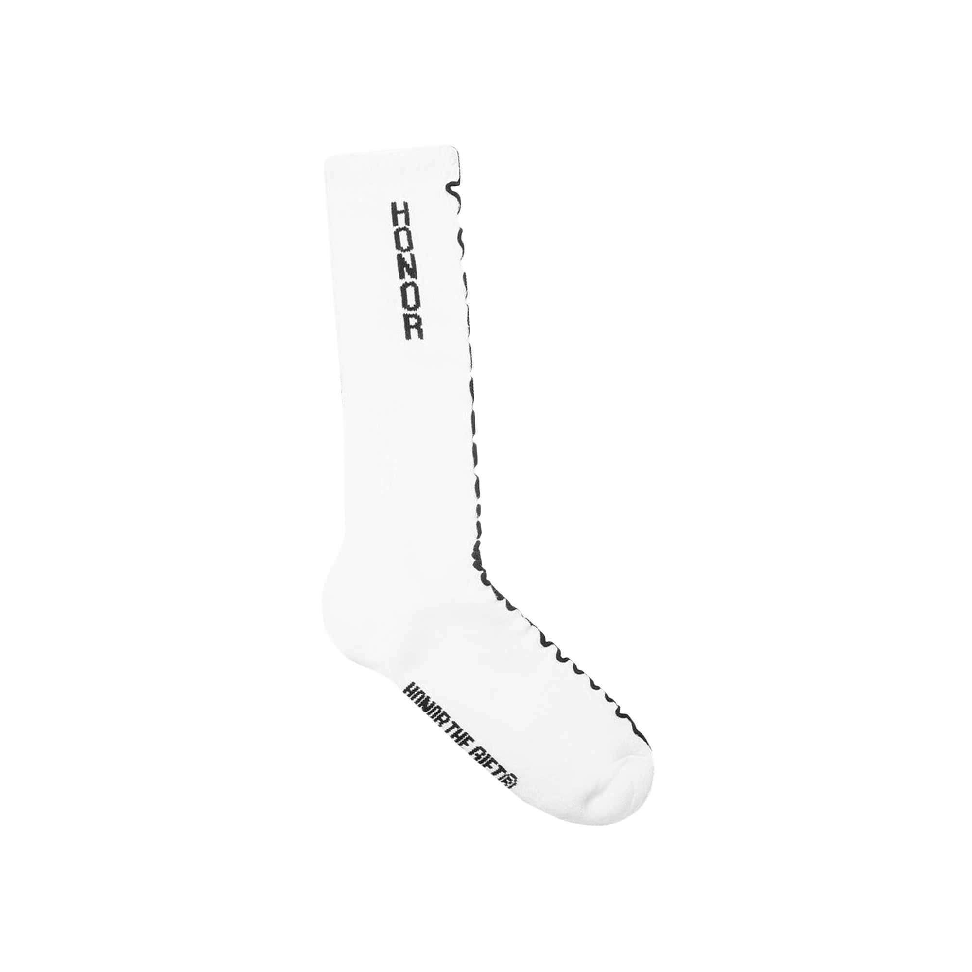 Honor The Gift Embroidery Edge Ribbed Sock 'White'