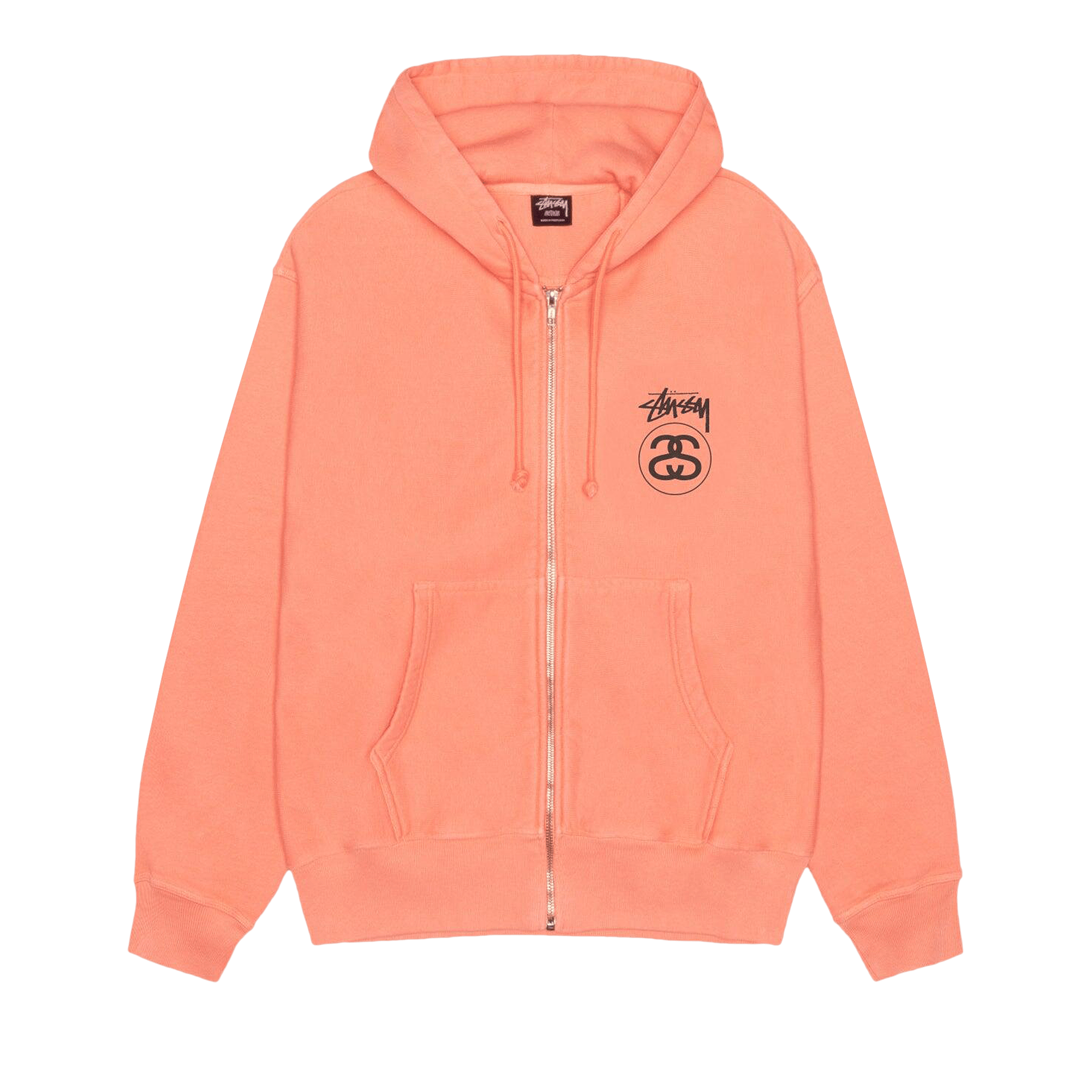 Stussy Stock Link Zip Hoodie Pigment Dyed 'Sherbert'