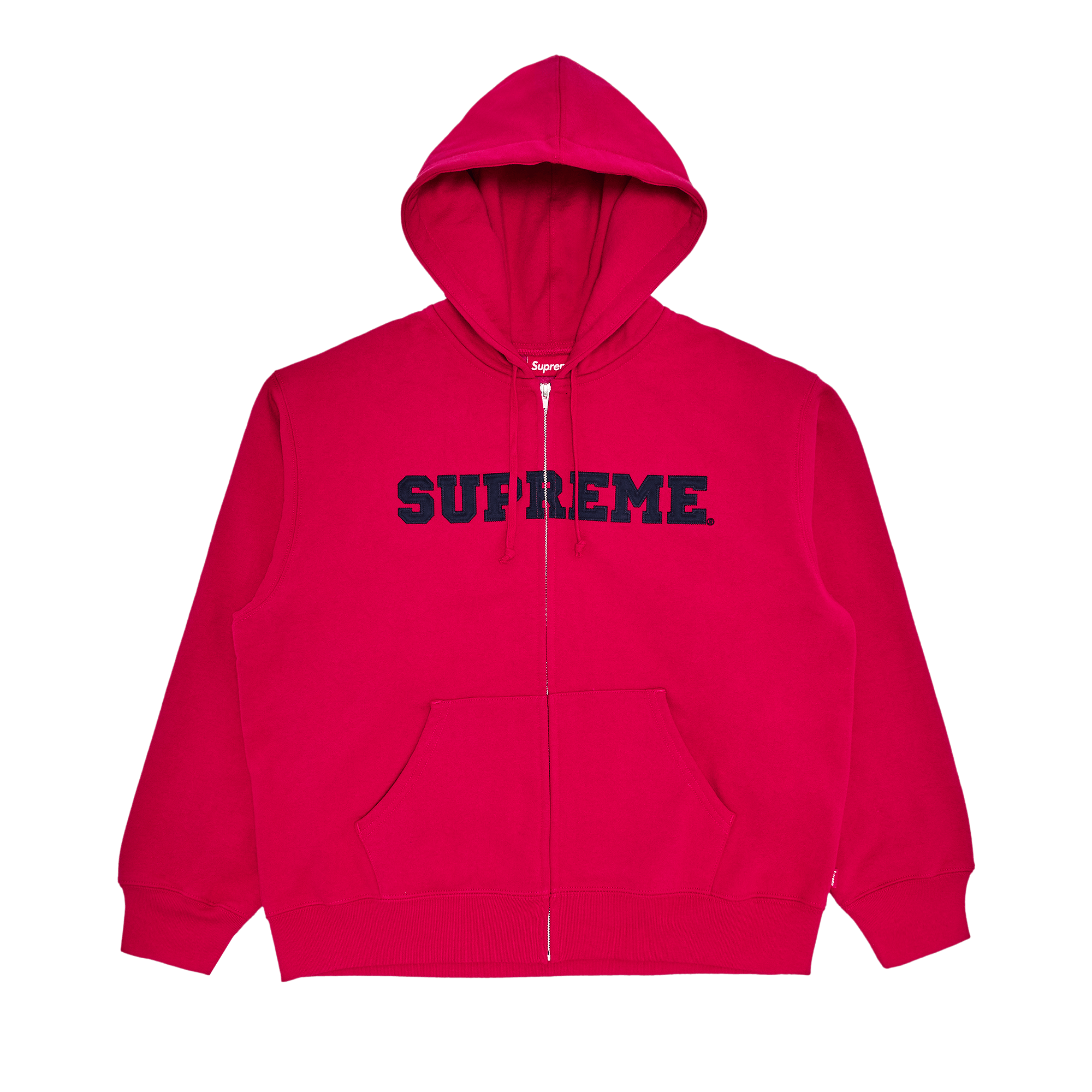 Supreme Collegiate Appliqué Zip Up Hooded Sweatshirt 'Fuchsia'