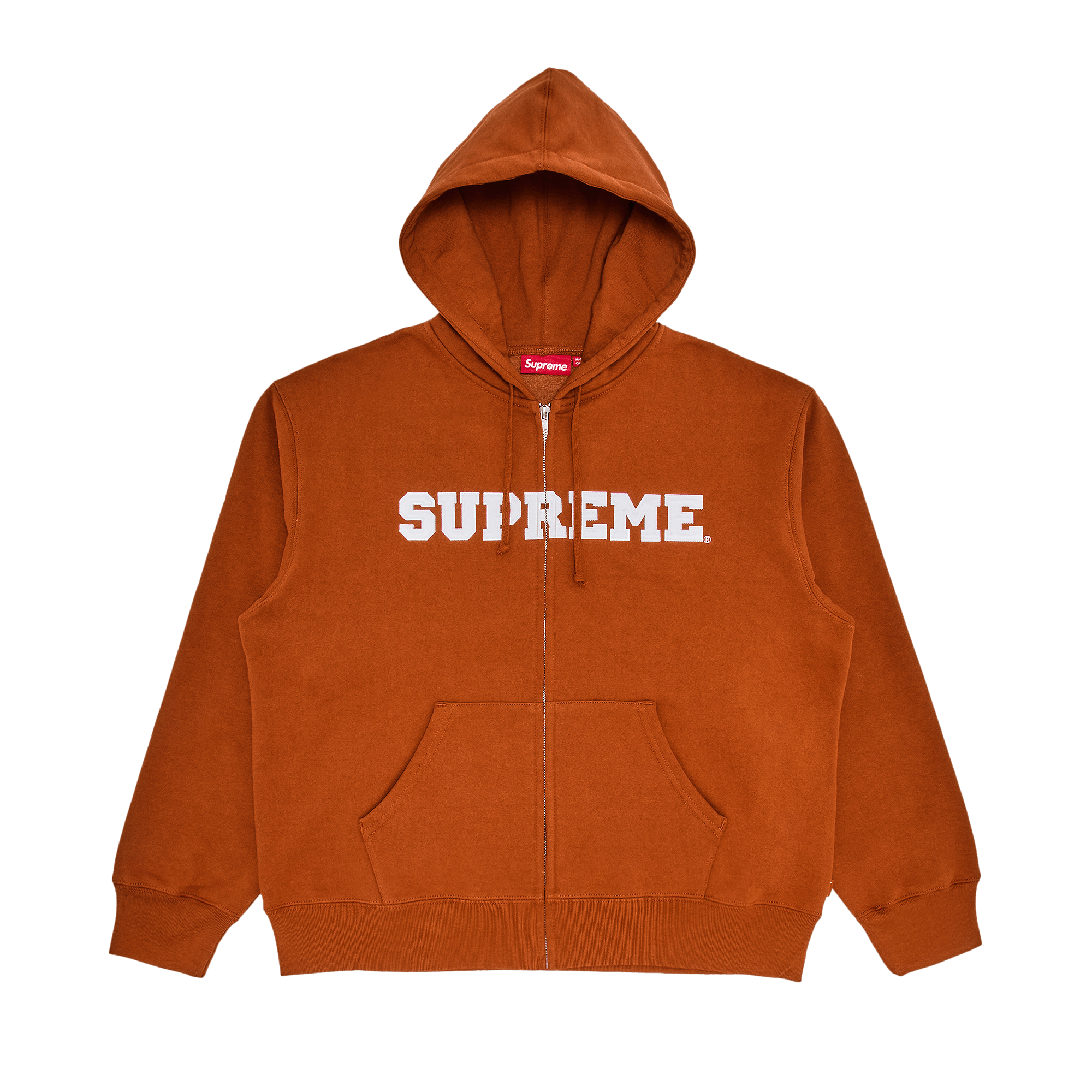 Supreme Collegiate Appliqué Zip Up Hooded Sweatshirt 'Rust'