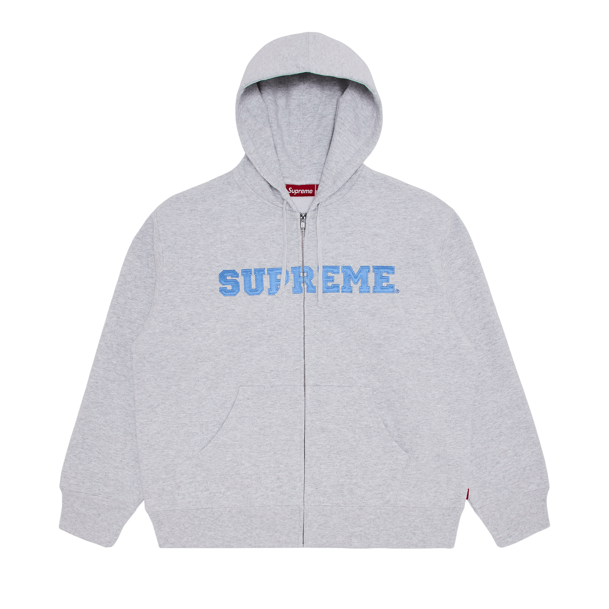 Supreme Collegiate Appliqué Zip Up Hooded Sweatshirt 'Ash Grey'