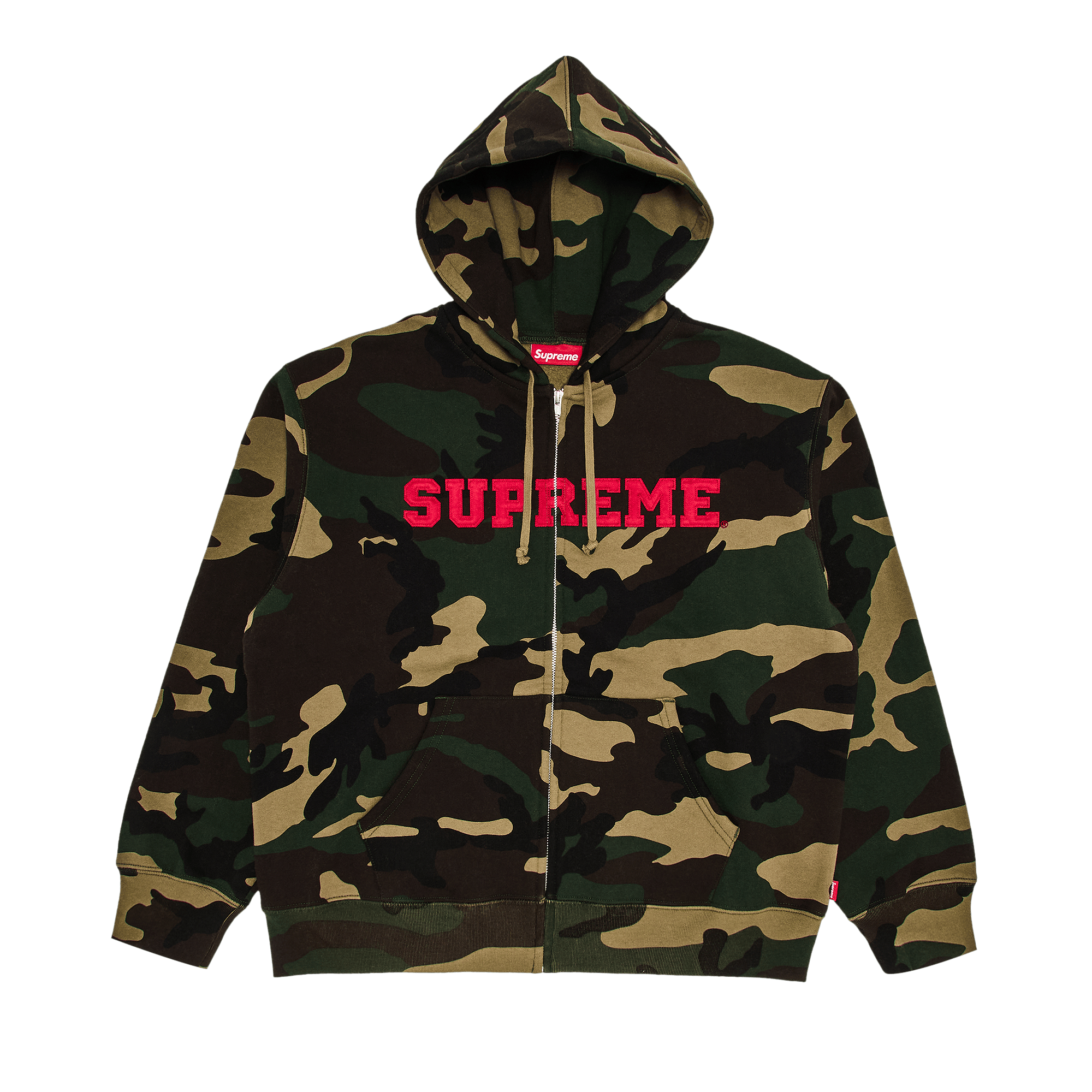 Supreme Collegiate Appliqué Zip Up Hooded Sweatshirt 'Woodland Camo'