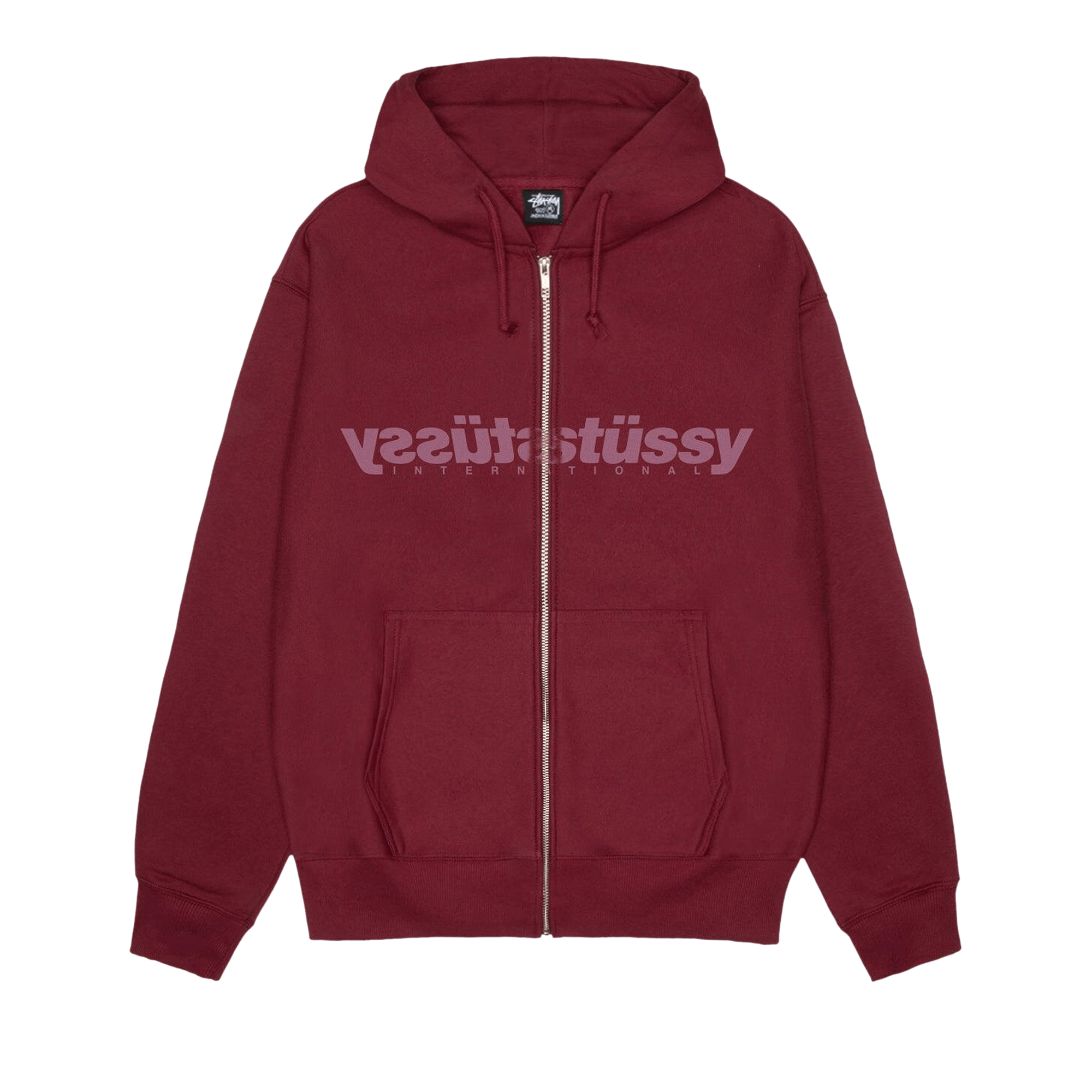 Stussy Mirror Zip Hoodie 'Wine'