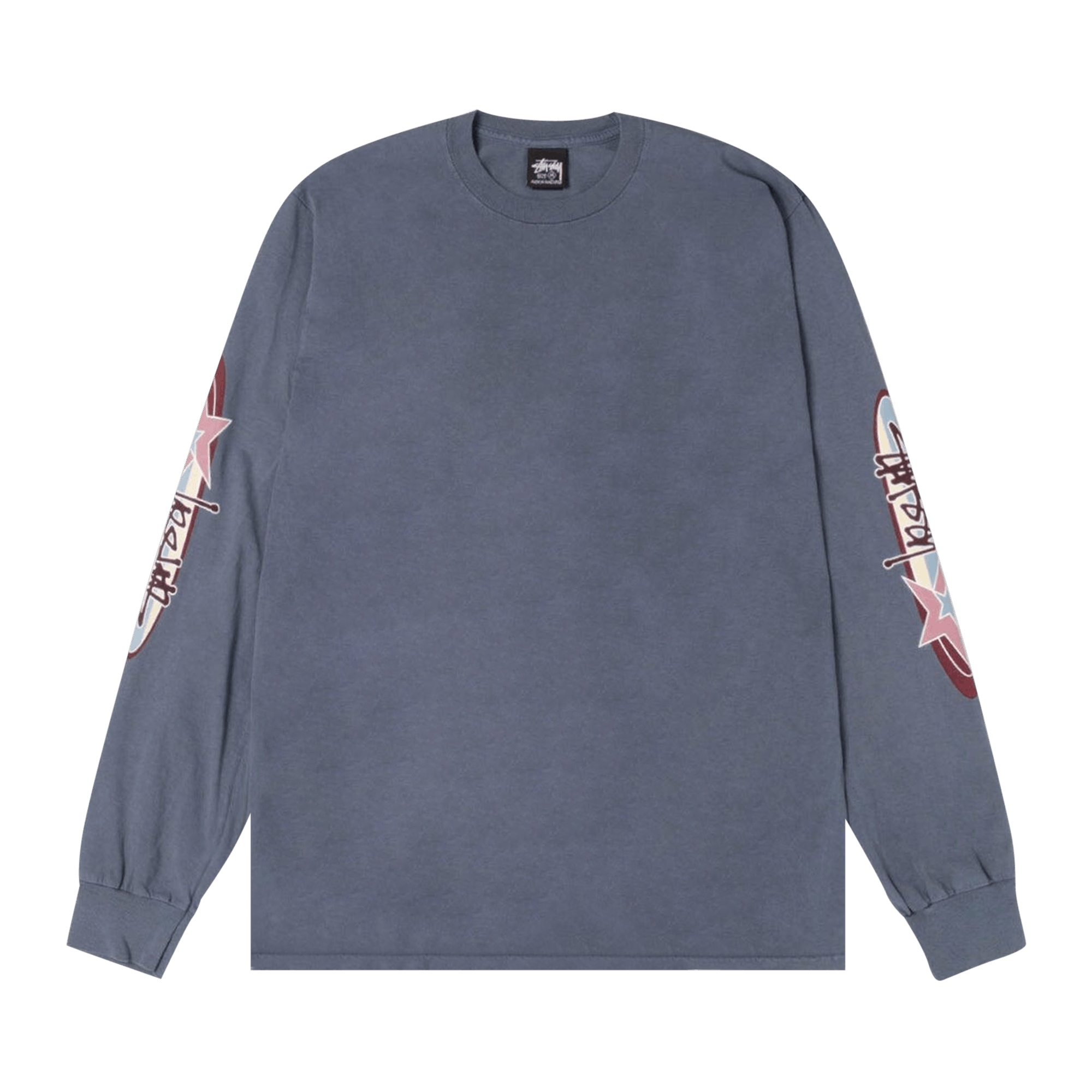 Stussy Two Star Long-Sleeve Tee Pigment Dyed 'Navy'