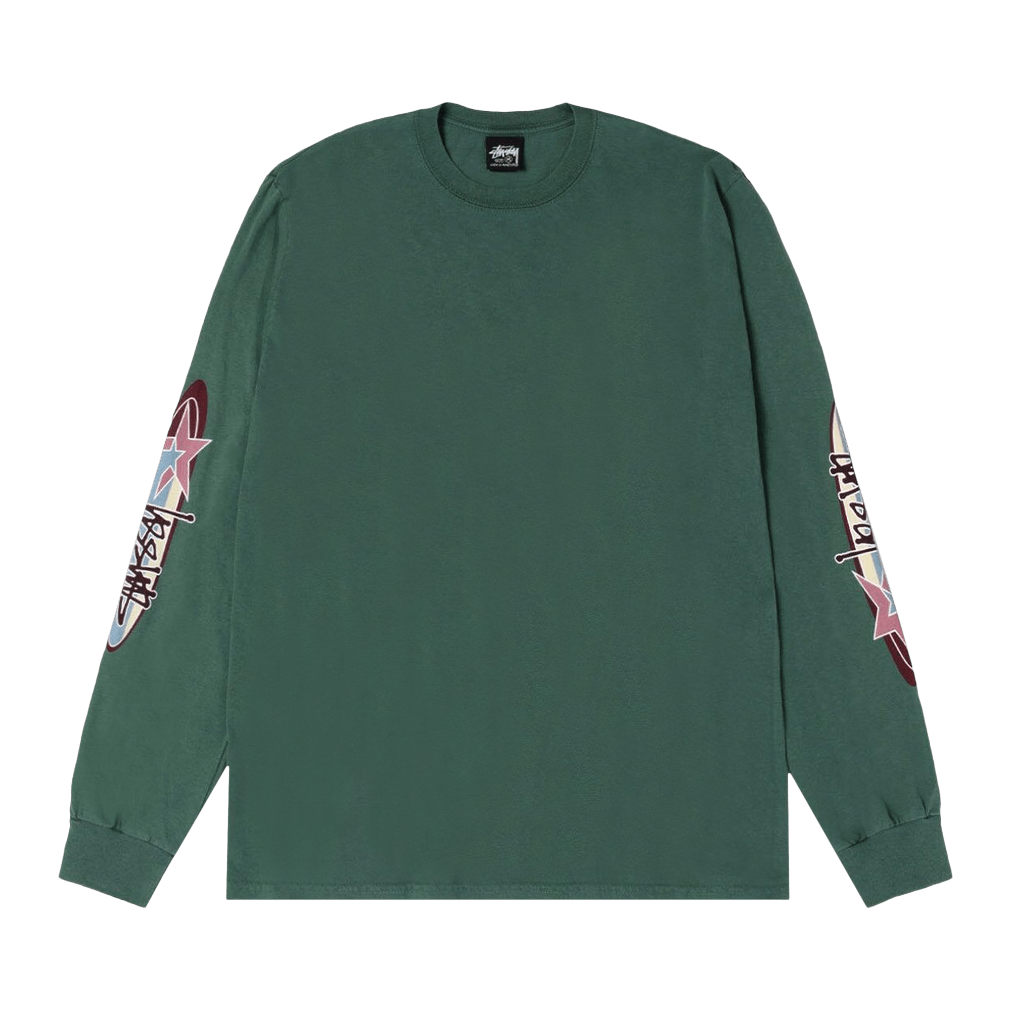 Stussy Two Star Long-Sleeve Tee Pigment Dyed 'Pine'
