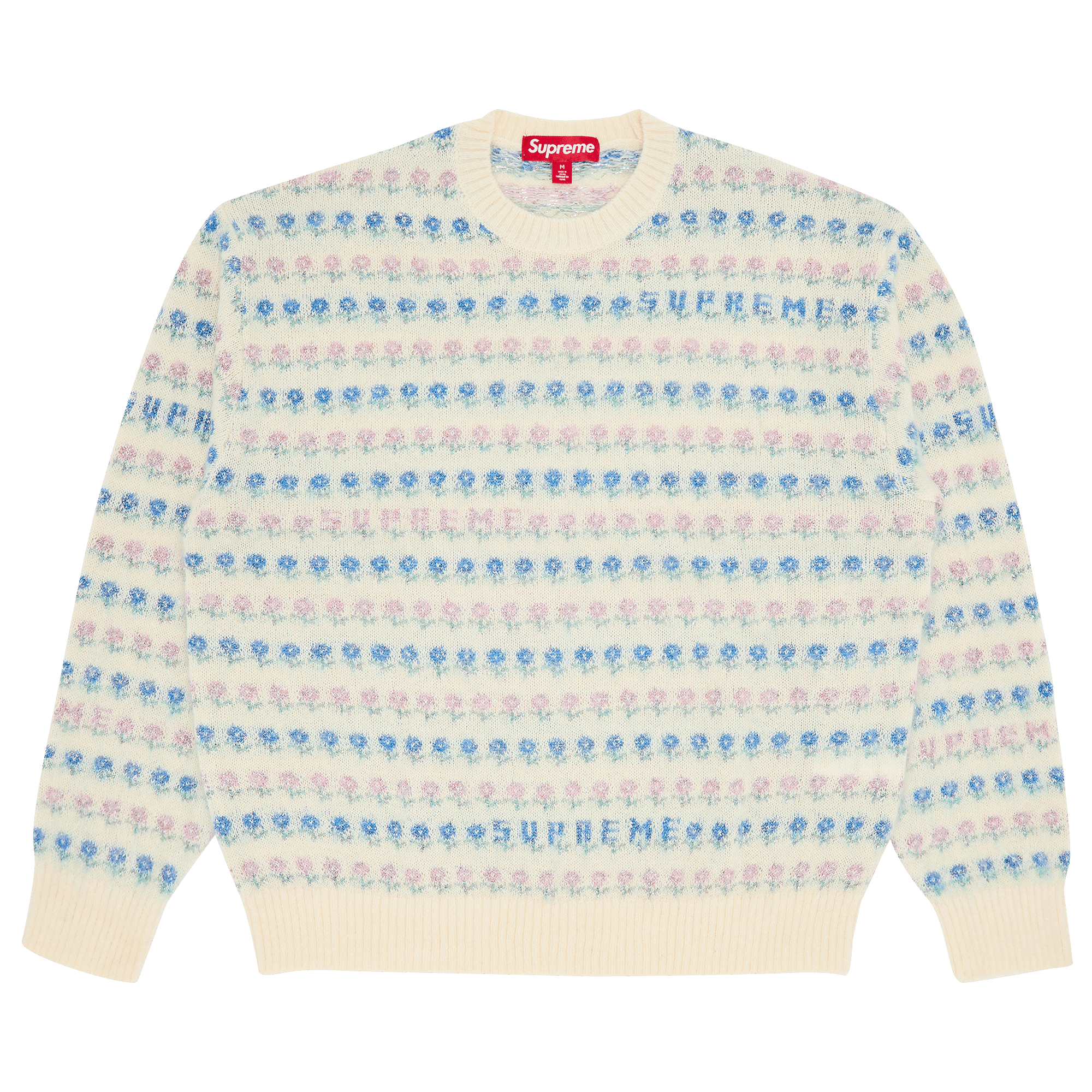 Supreme Flowers Metallic Sweater 'Ivory'
