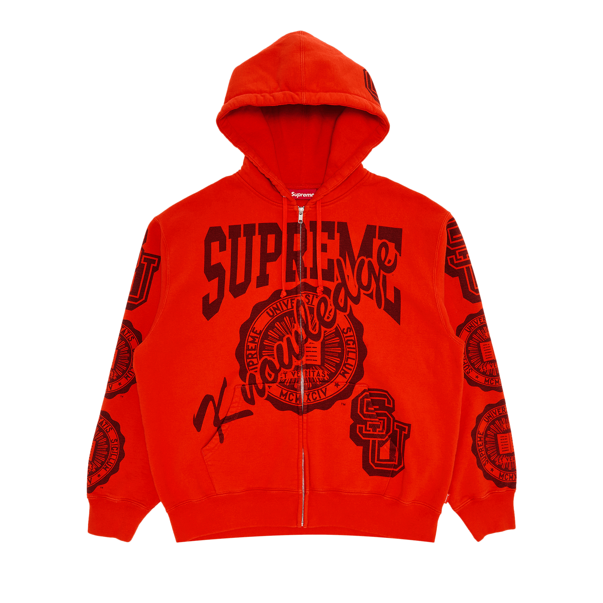 Supreme Knowledge Reigns Zip Up Hooded Sweatshirt 'Orange'
