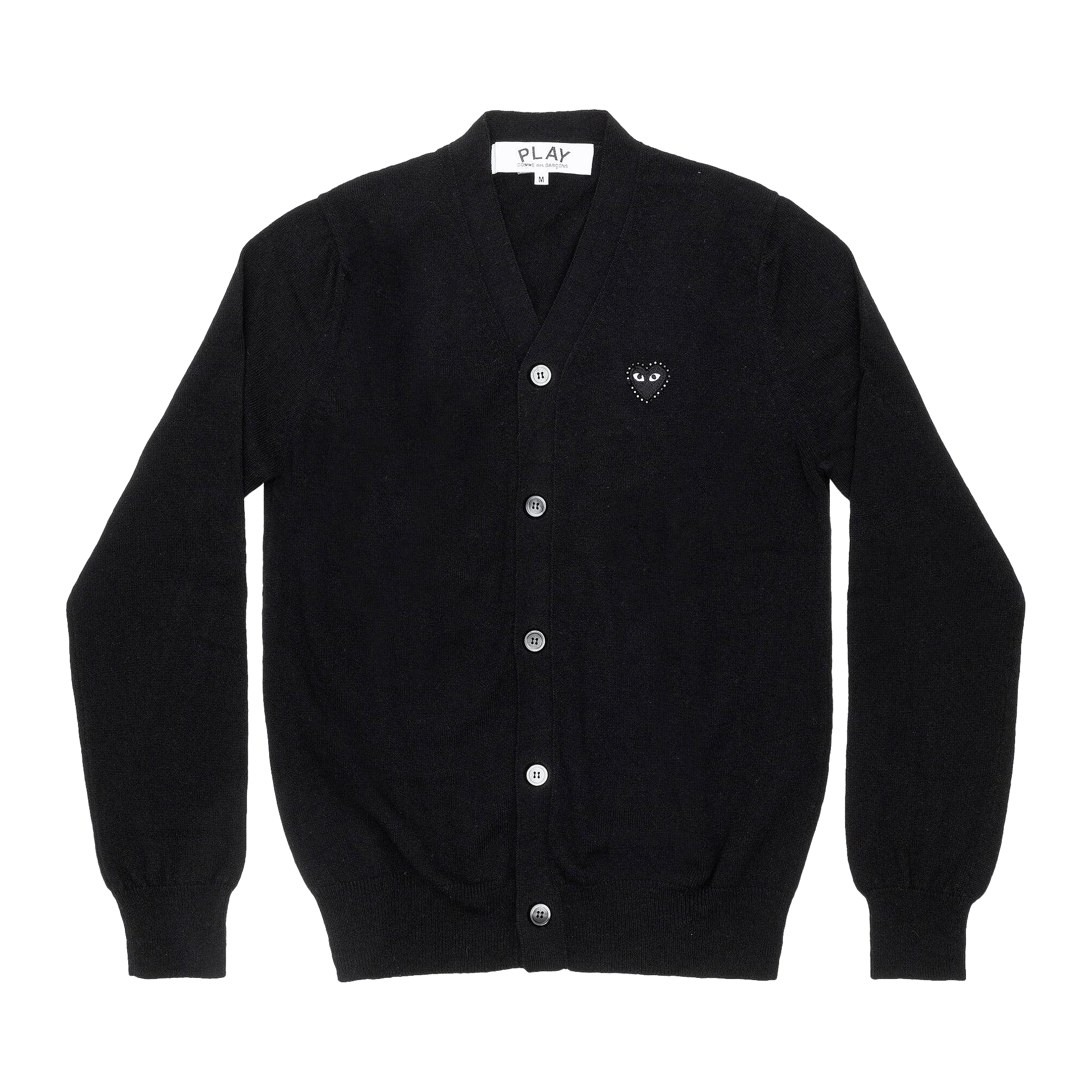 Comme des Garçons PLAY Rhinestone Heart V-Neck Cardigan 'Black'