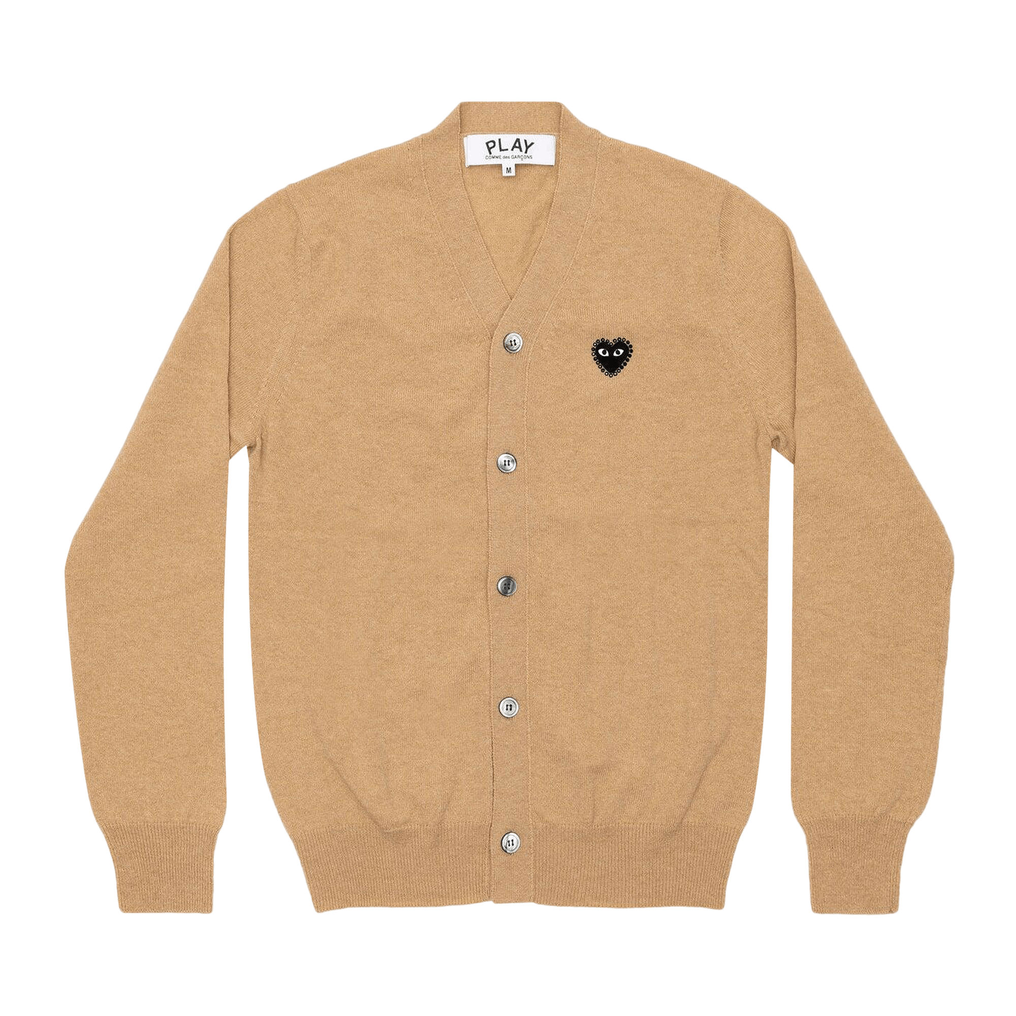 Comme des Garçons PLAY Rhinestone Heart V-Neck Cardigan 'Beige'