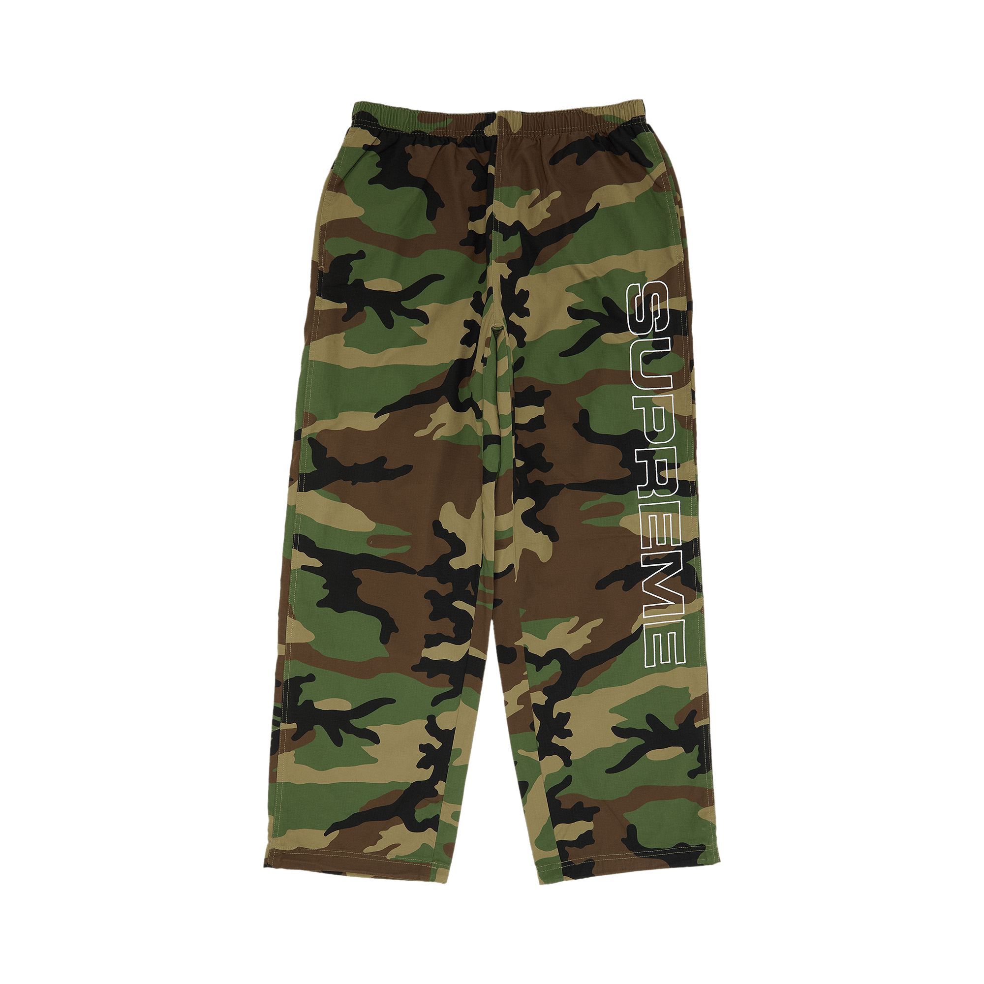 Supreme Spellout Embroidered Ripstop Track Pant 'Woodland Camo'