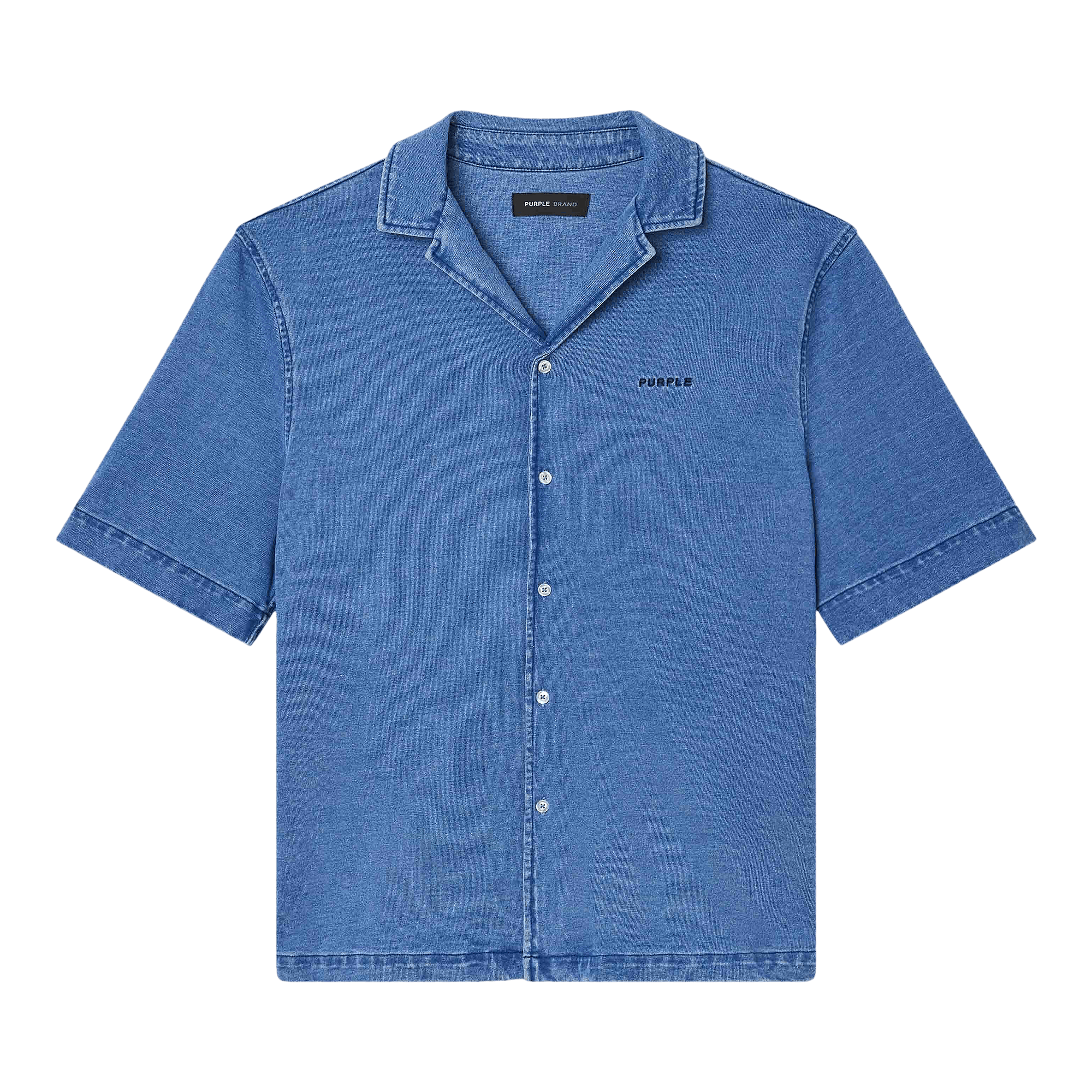 PURPLE BRAND Knit Camp Shirt 'Blue'