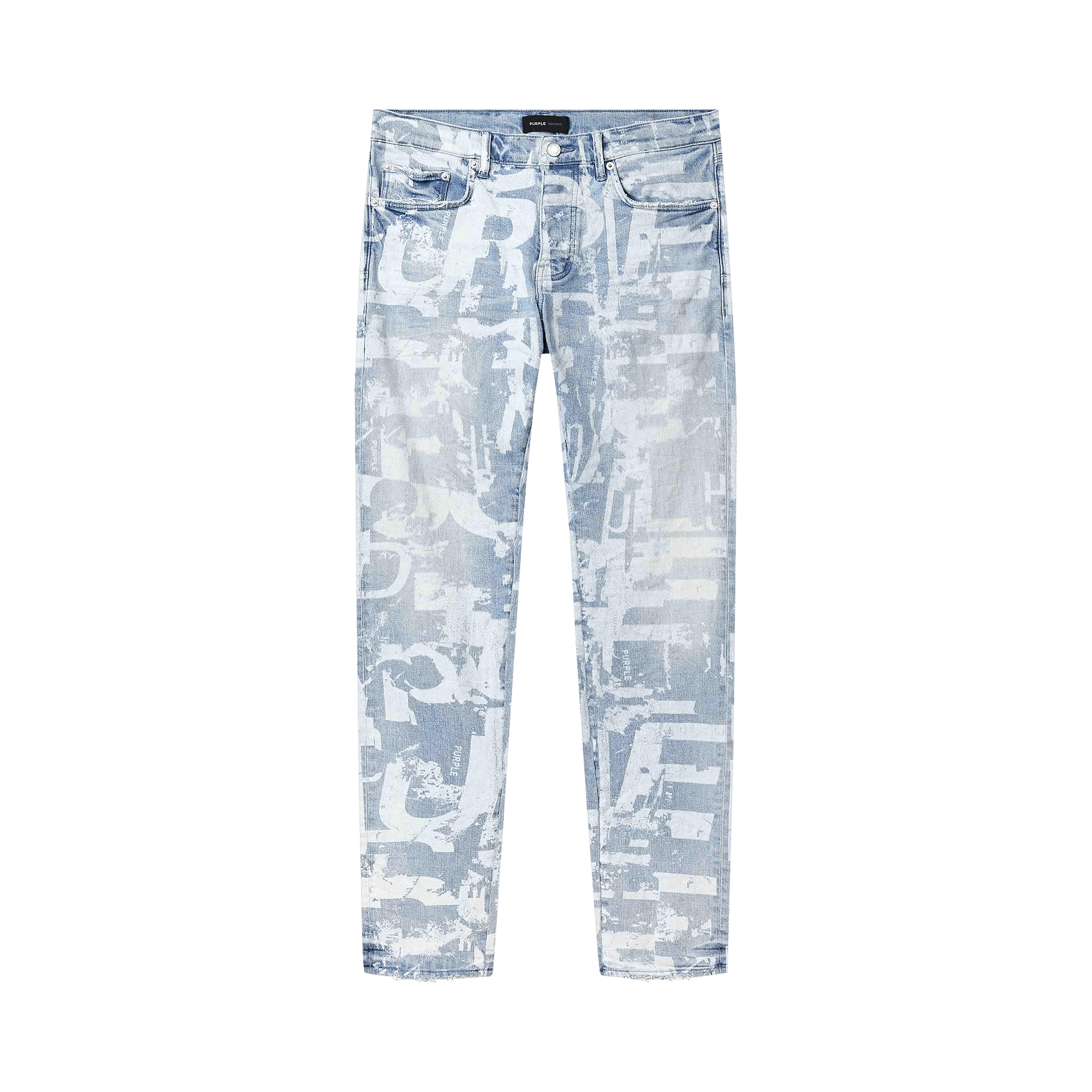 PURPLE BRAND Skinny Grunge Print Jean 'Light Indigo'