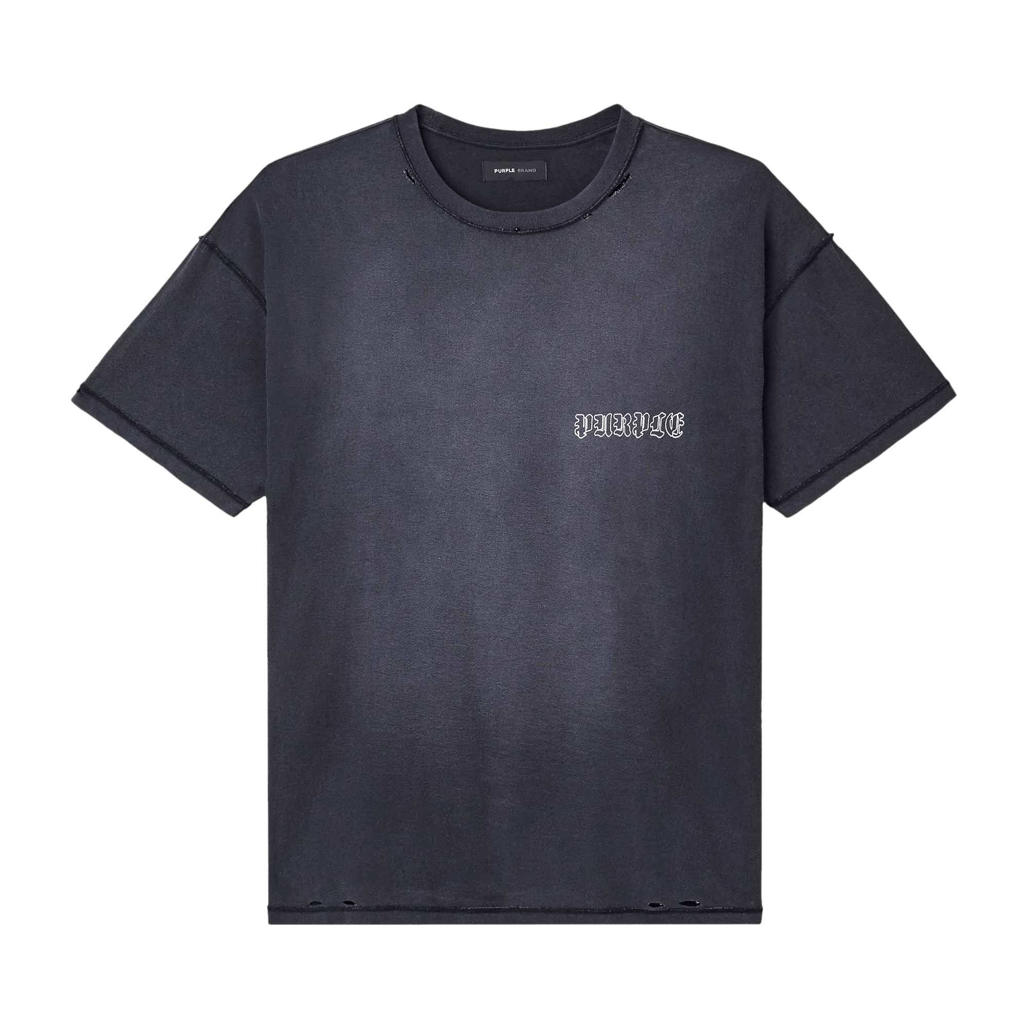 PURPLE BRAND Textured Inside Out Tee 'Black'