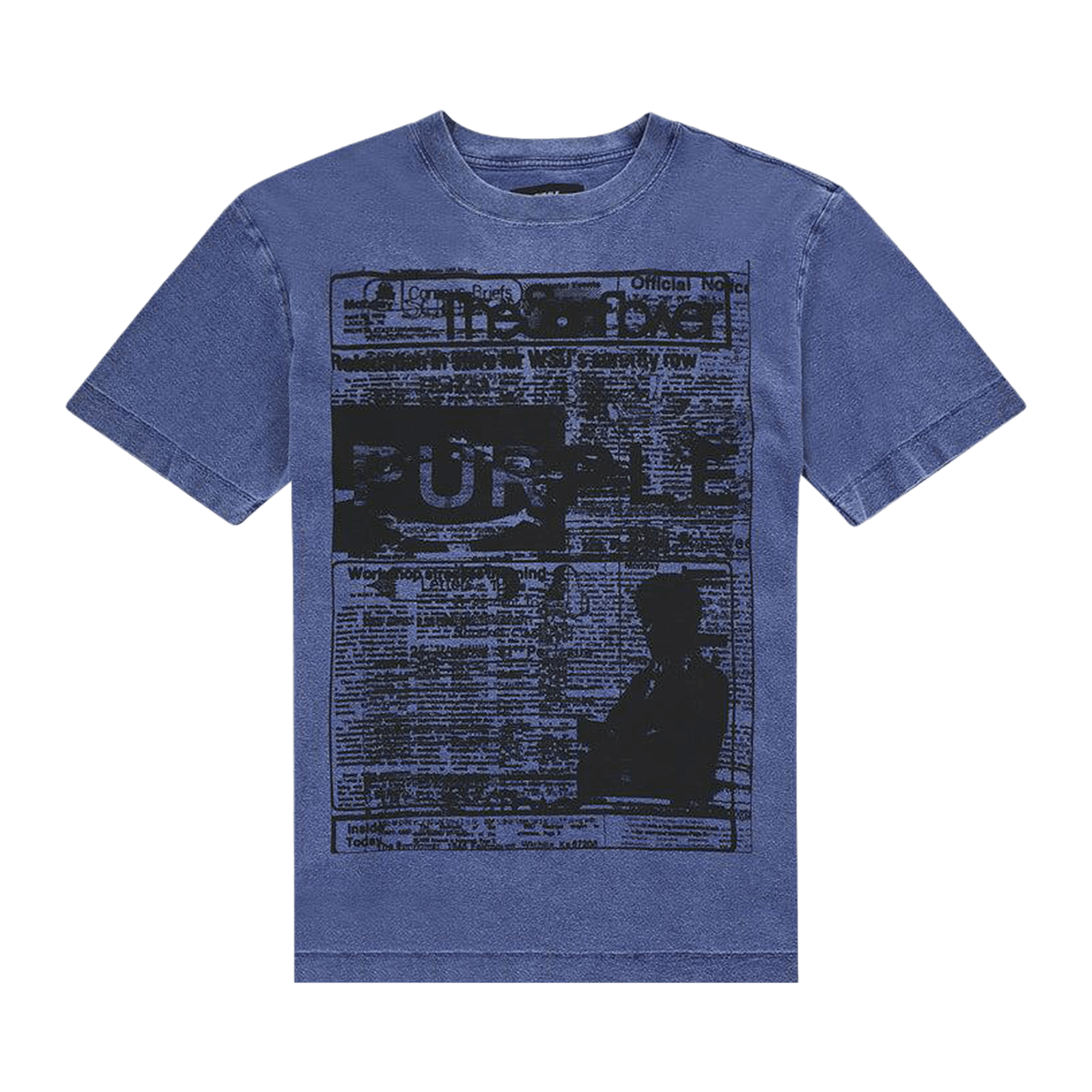 PURPLE BRAND Textured Short-Sleeve Tee 'Blue'