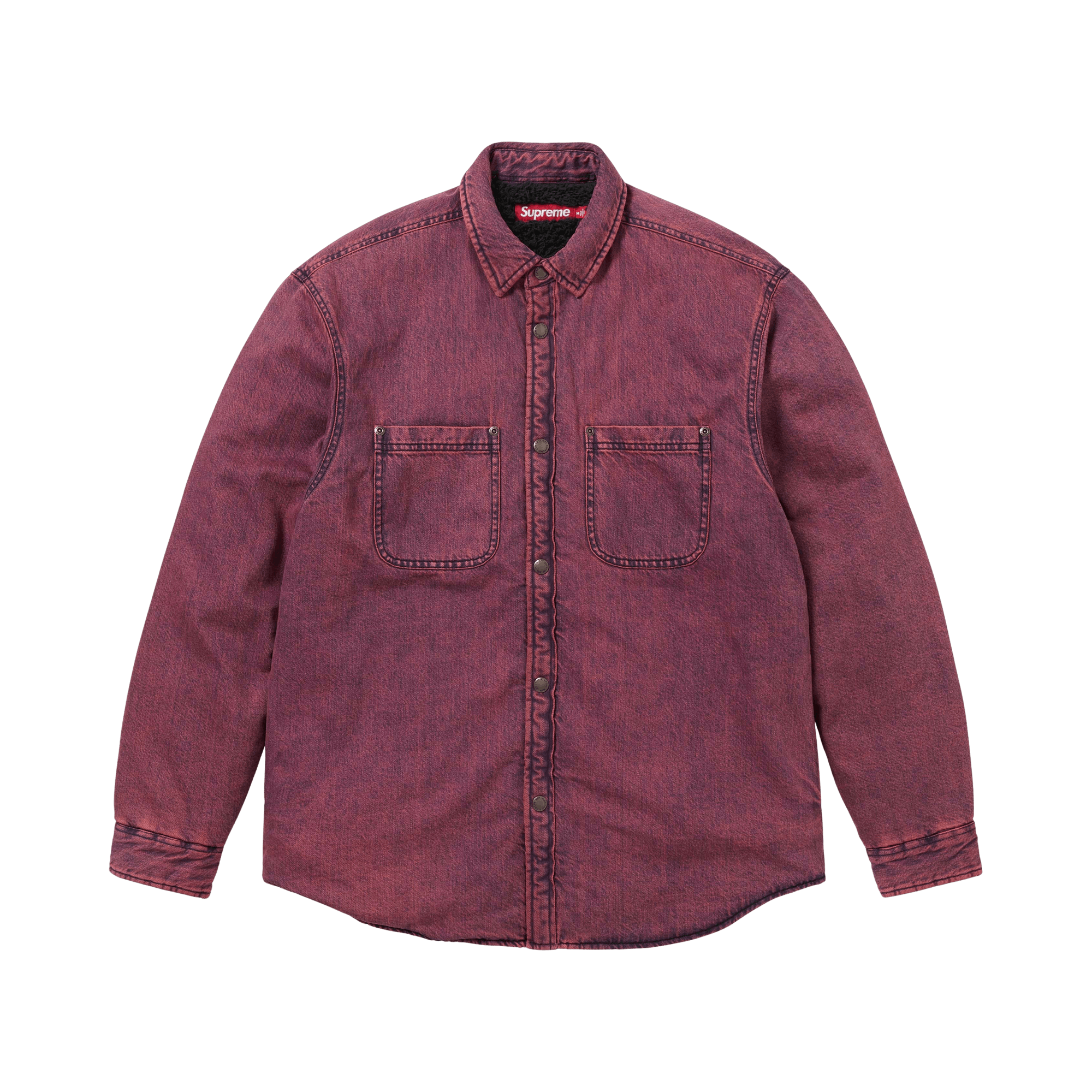 Supreme Shearling Lined Denim Work Shirt 'Overdyed Pink'