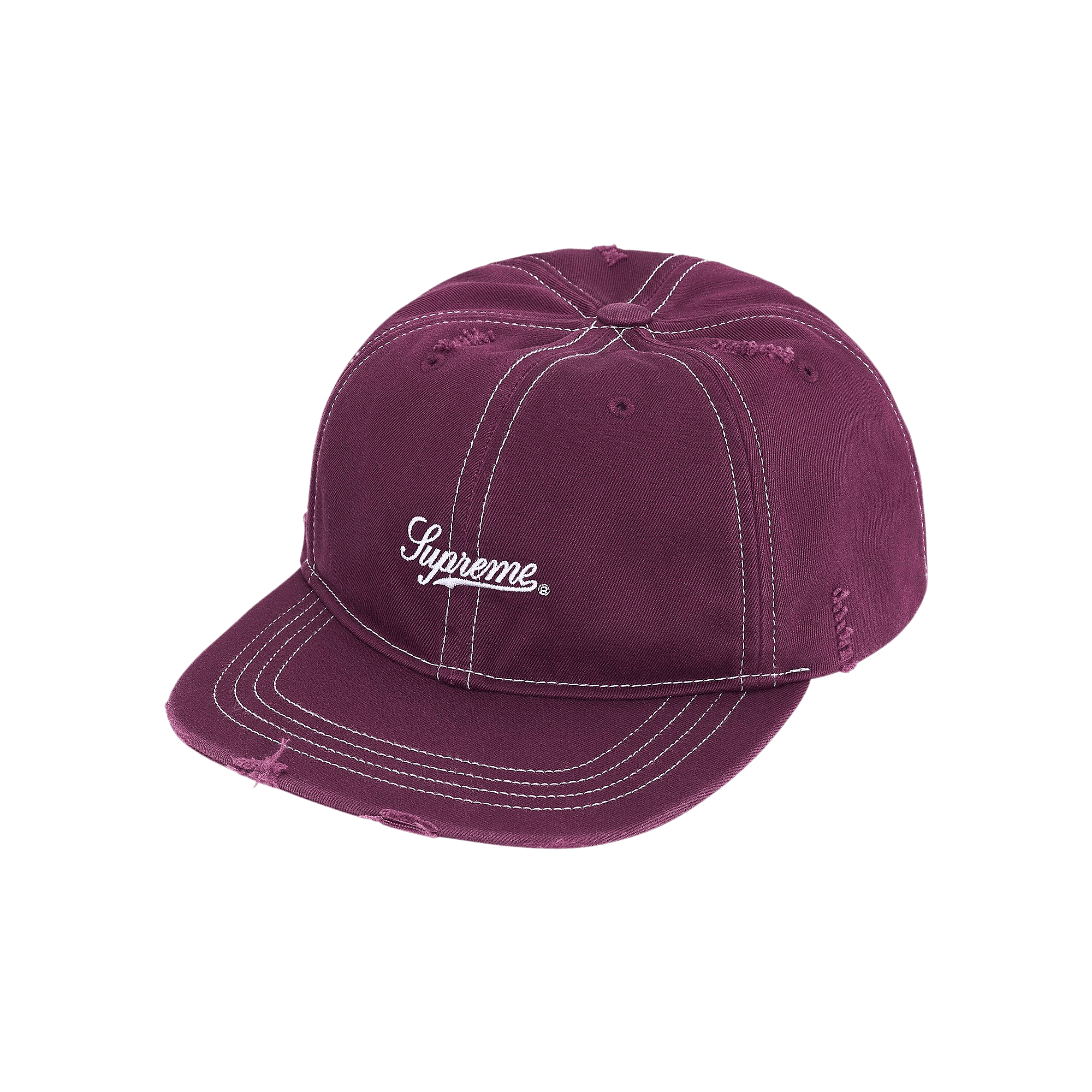 Supreme Distressed Script 6-Panel 'Dark Purple'